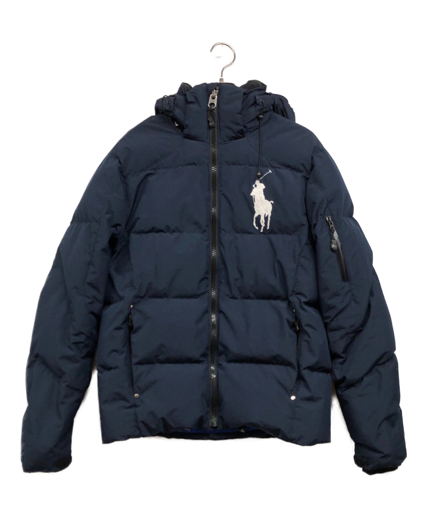 POLO RALPH LAUREN (ポロ・ラルフローレン) フーデッドダウンジャケット ネイビー サイズ:XS