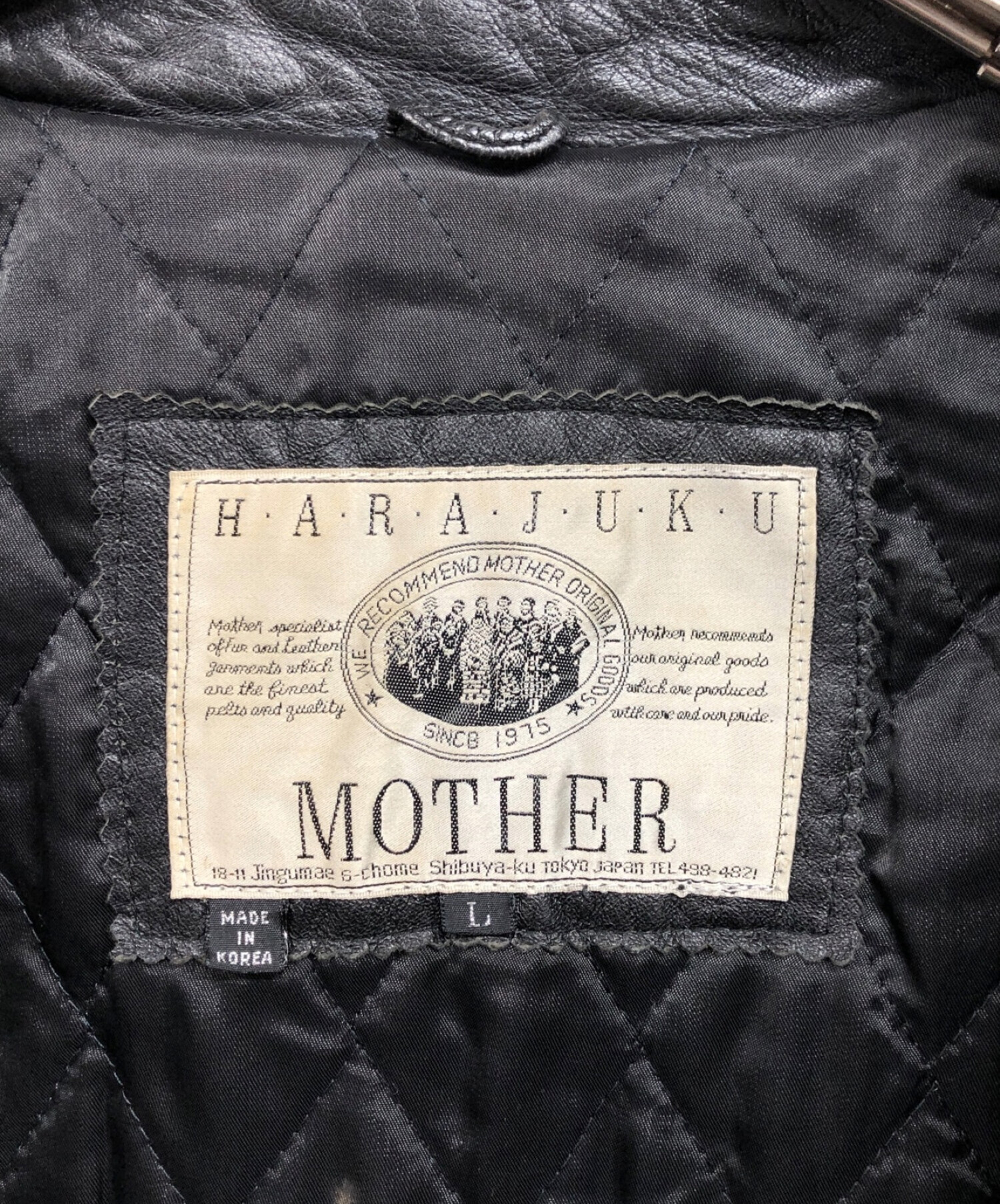 harajuku mother (ハラジュクマザー) レザーハーフコート ブラック サイズ:Ⅼ