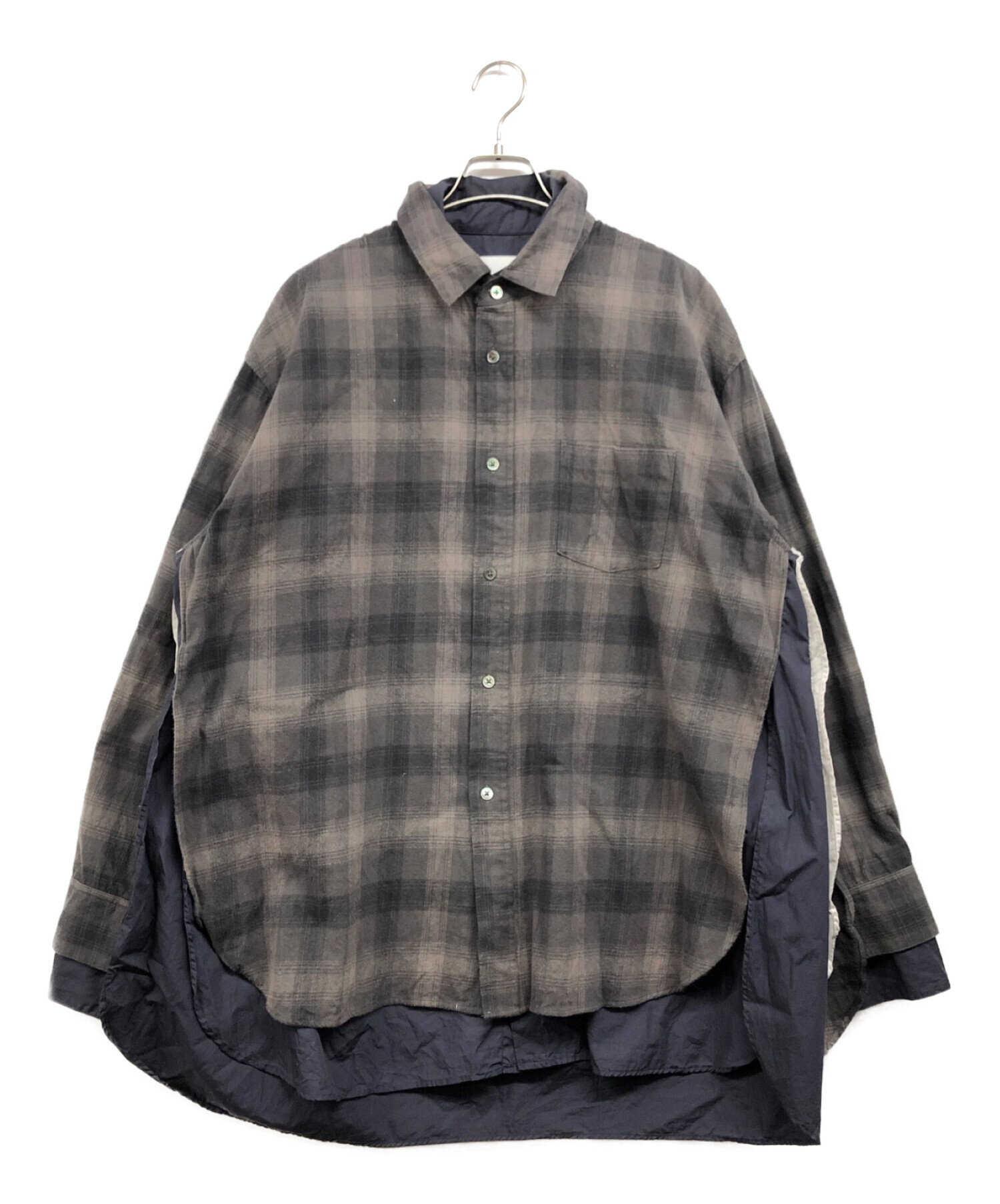 stein (シュタイン) Oversized Layered Flannel Shirt グレー サイズ:なし
