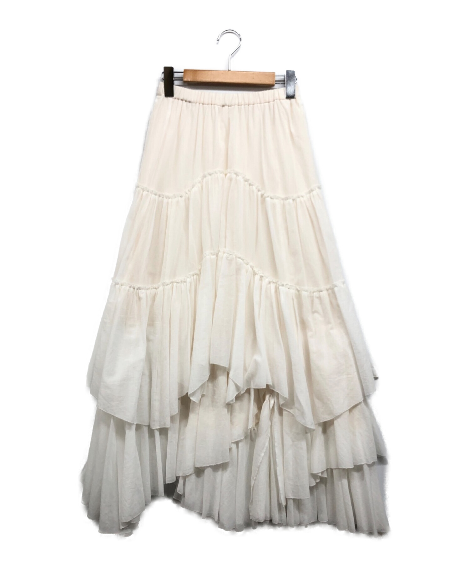 CASA FLINE (カーサフライン) コットンティアードスカート ホワイト サイズ:F