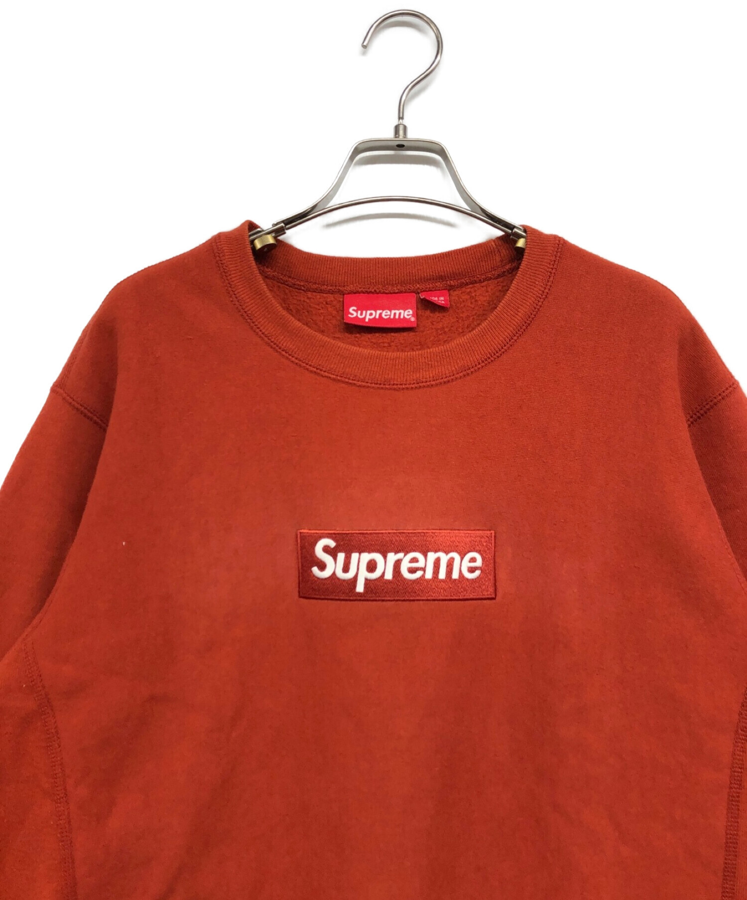 新品 S brown Supreme Box Logo Crewneck