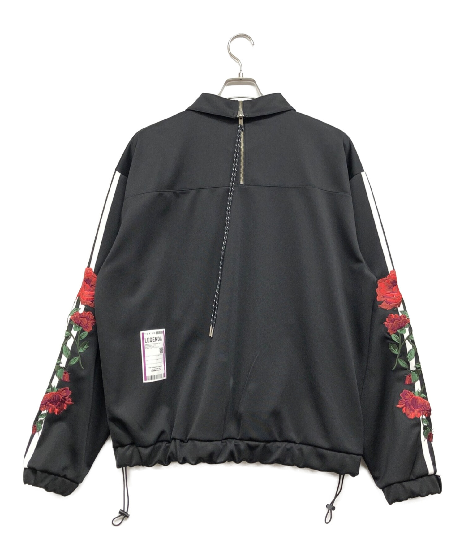 LEGENDA (レジェンダ) Two Line Rose Sleeve Embroidery Track Top ブラック サイズ:F