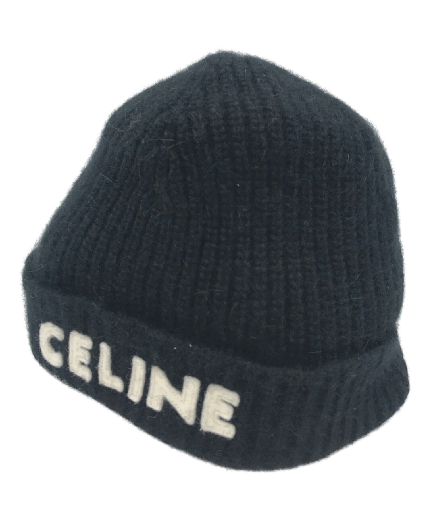 CELINE (セリーヌ) アンゴラウールニット帽 ブラック