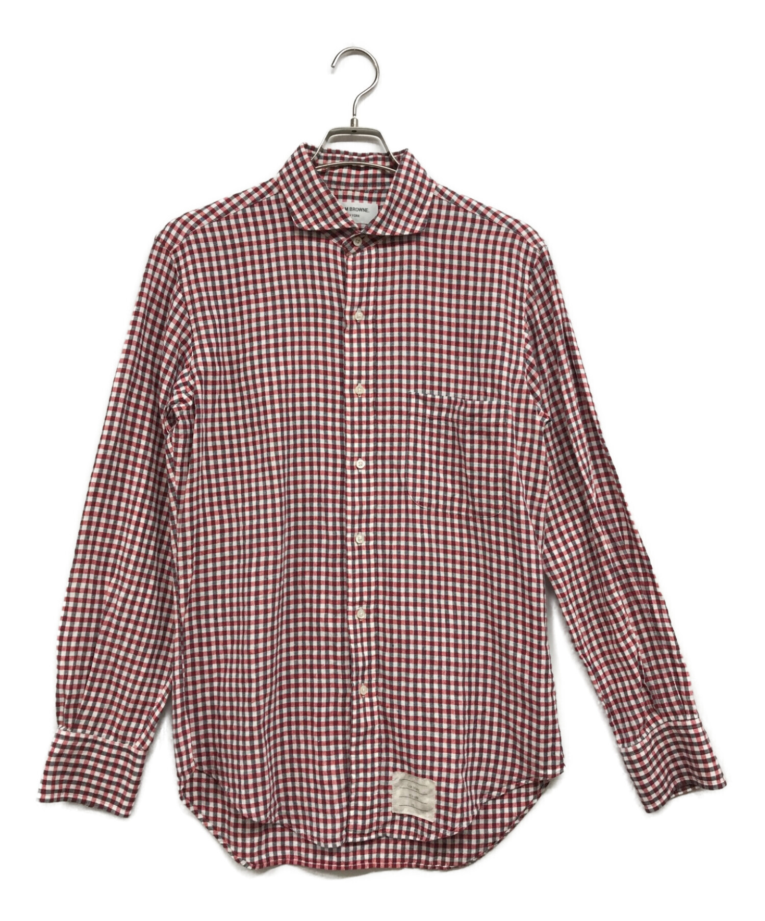 THOM BROWNE BD コットンネルチェックシャツ トムブラウン グレー系袖丈約62cm