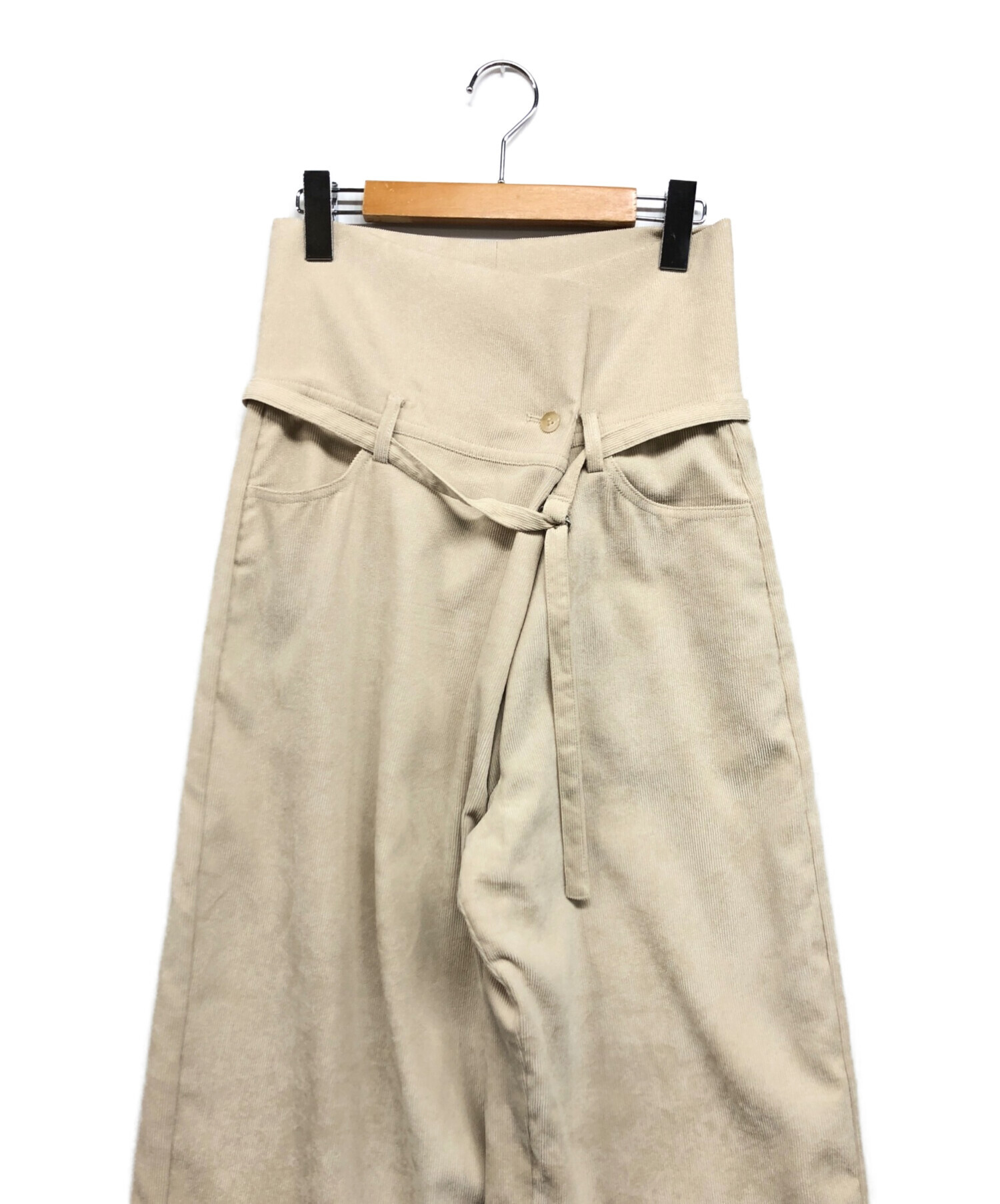 中古・古着通販】CLANE (クラネ) WAIST BELT CORDUROY PANTS ベージュ