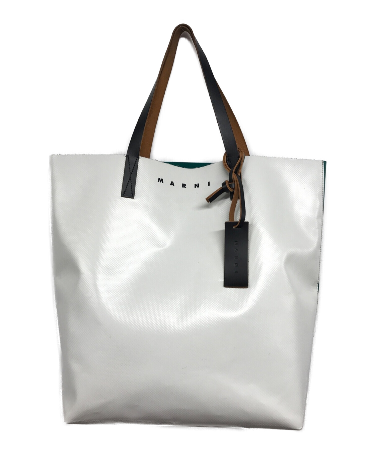 中古・古着通販】MARNI (マルニ) PVC SHOPPING BAG ホワイト×グリーン