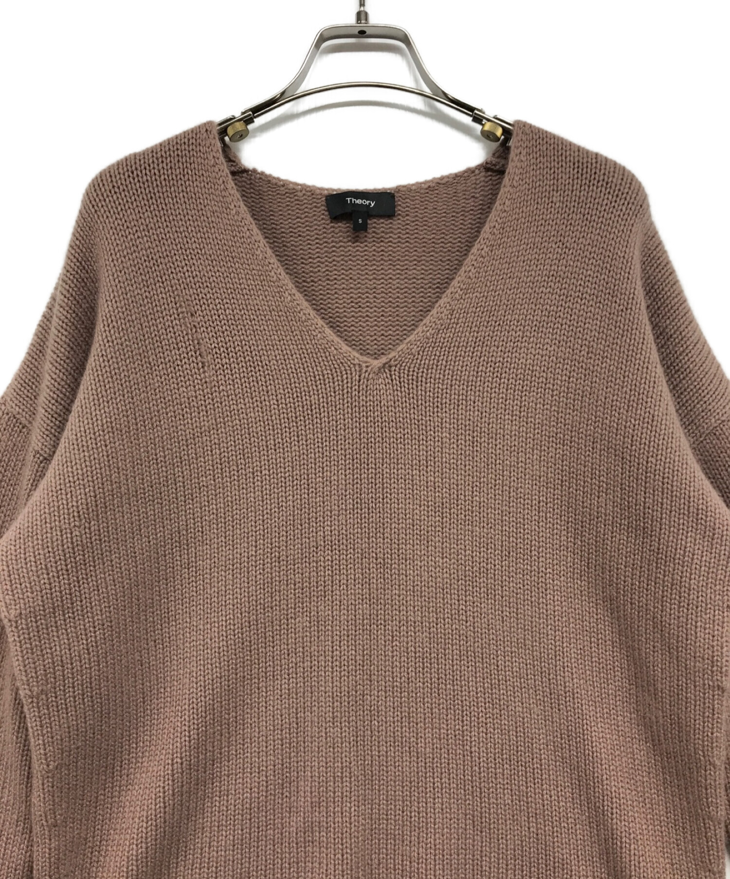 theory (セオリー) CASHMERE RELAXED VNECK PO ピンク サイズ:ｓ