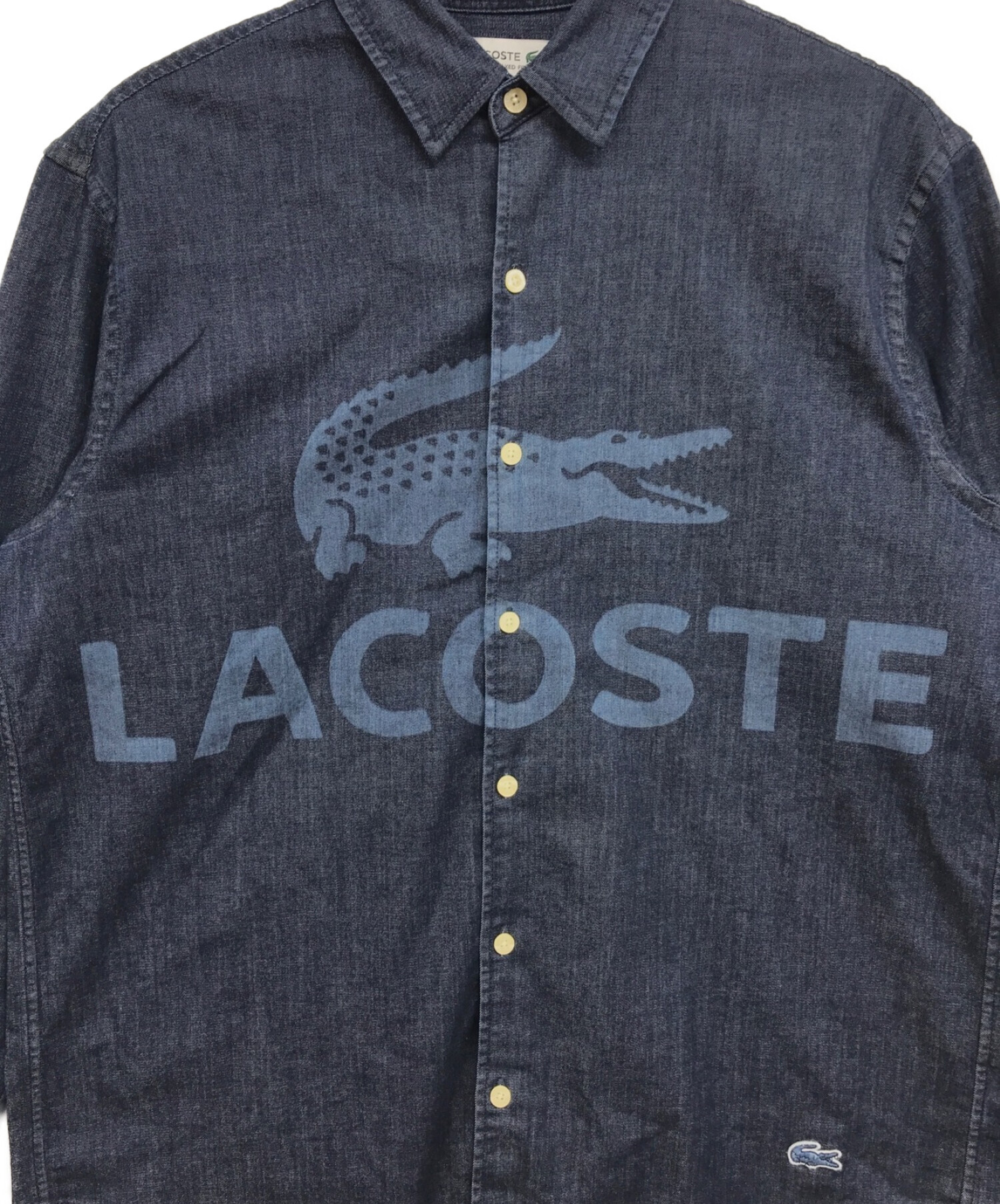 LACOSTE (ラコステ) オーバーサイズグラフィックデニムシャツ インディゴ サイズ:Ⅿ