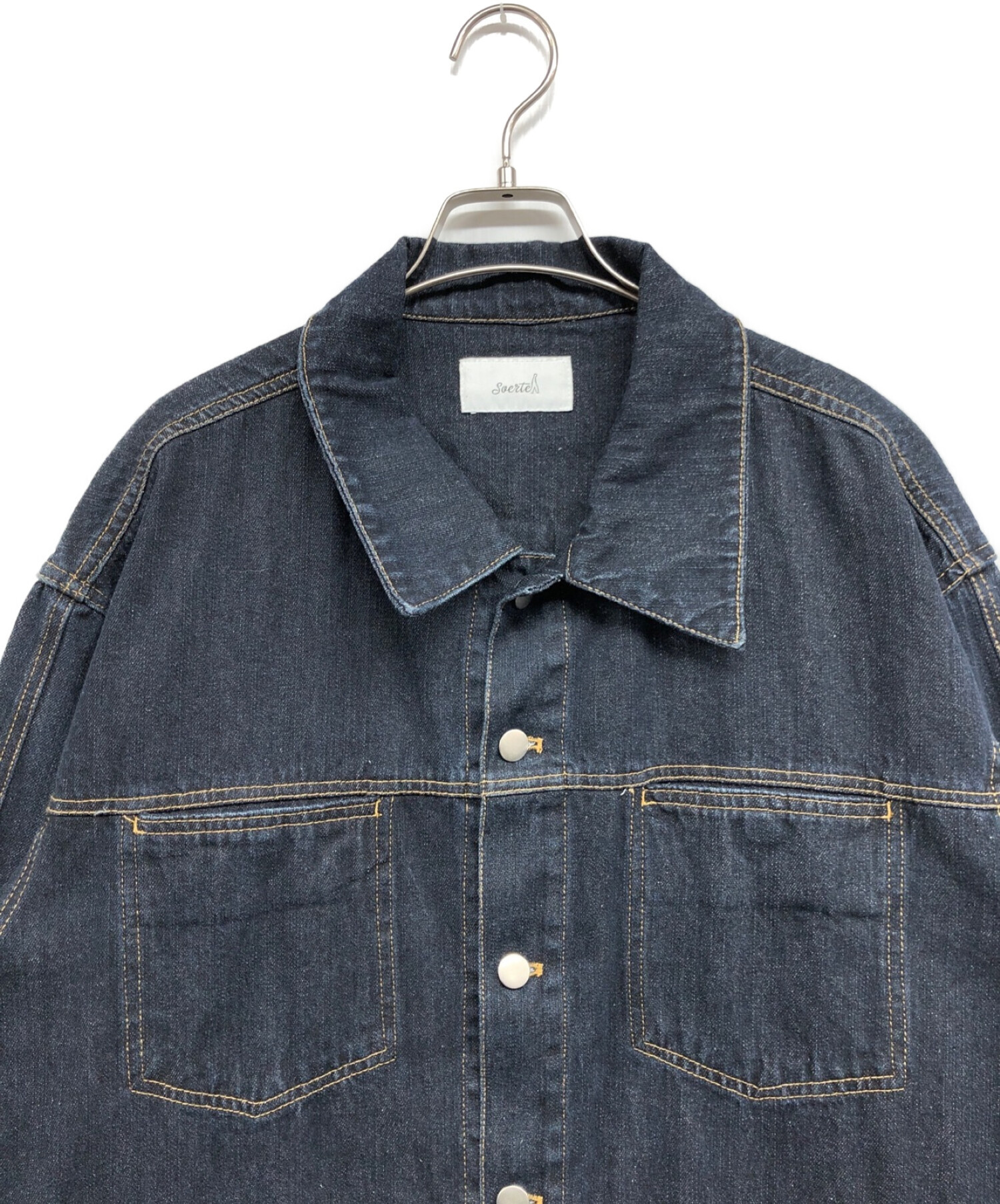 中古・古着通販】soerte (ソエルテ) Cut-off denim jacket インディゴ