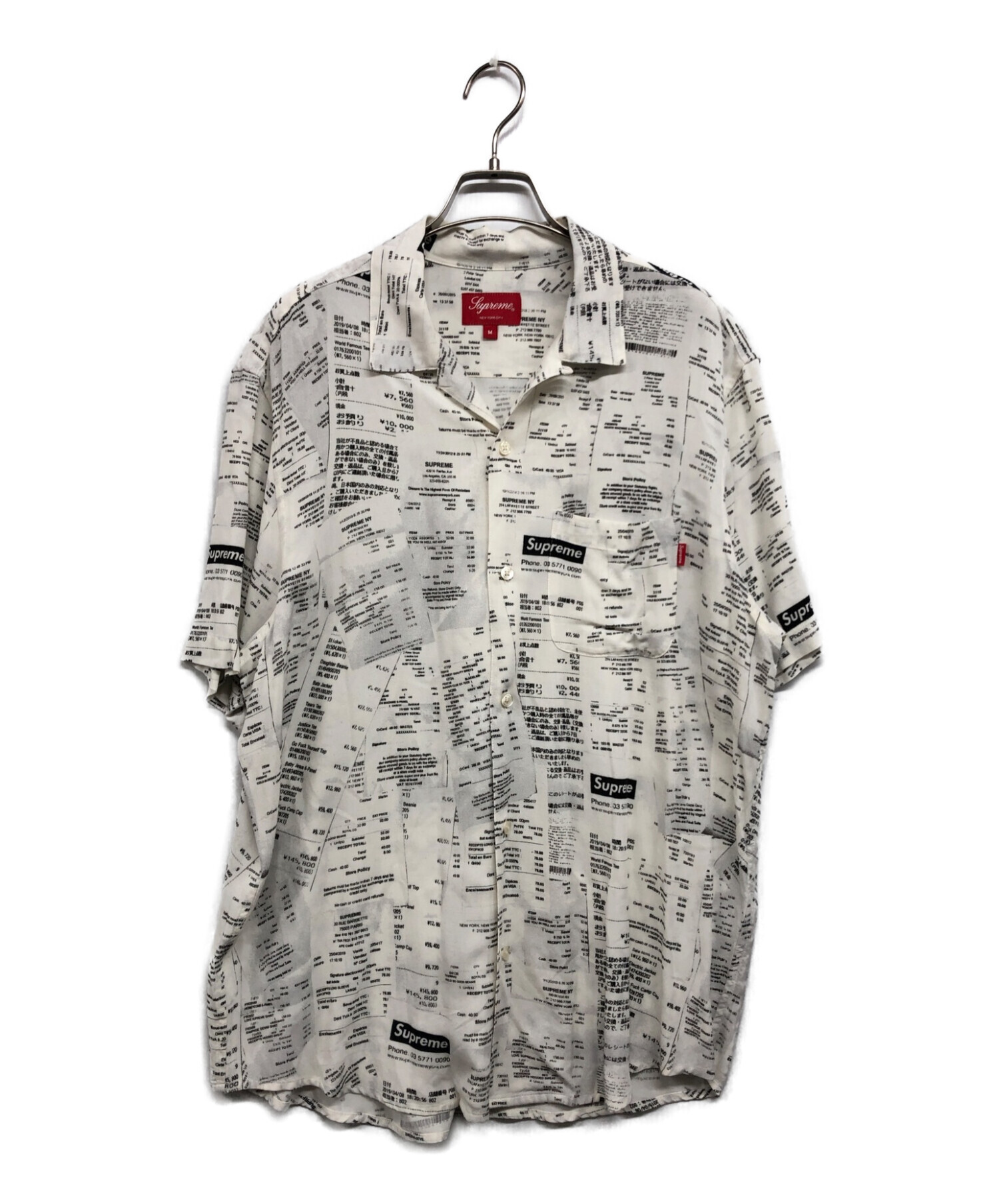 【超激安通販】Supreme Receipts Rayon S/S Shirt White L シャツ