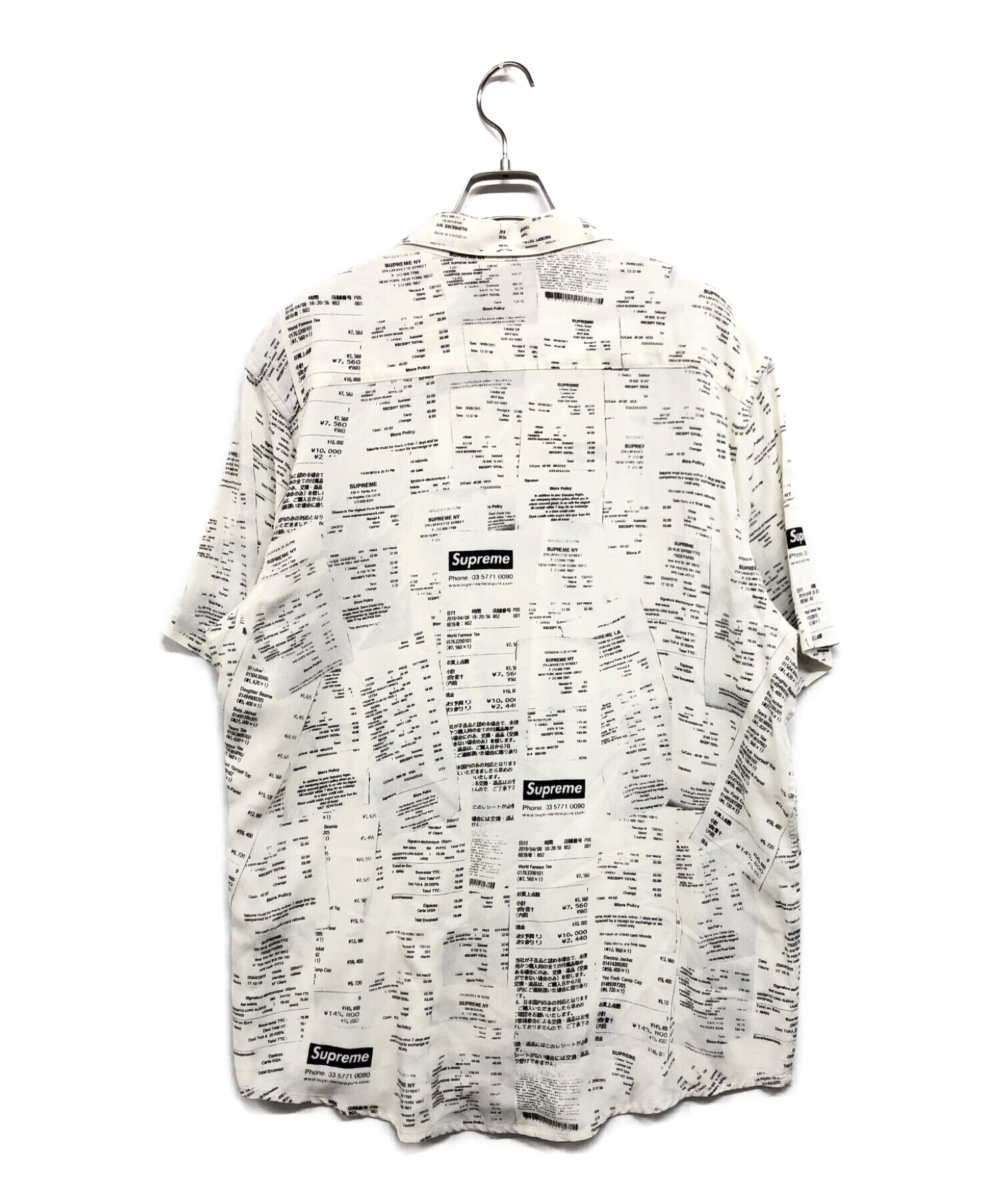 Supreme (シュプリーム) Receipts Rayon S/S Shirt ホワイト サイズ:Ⅿ