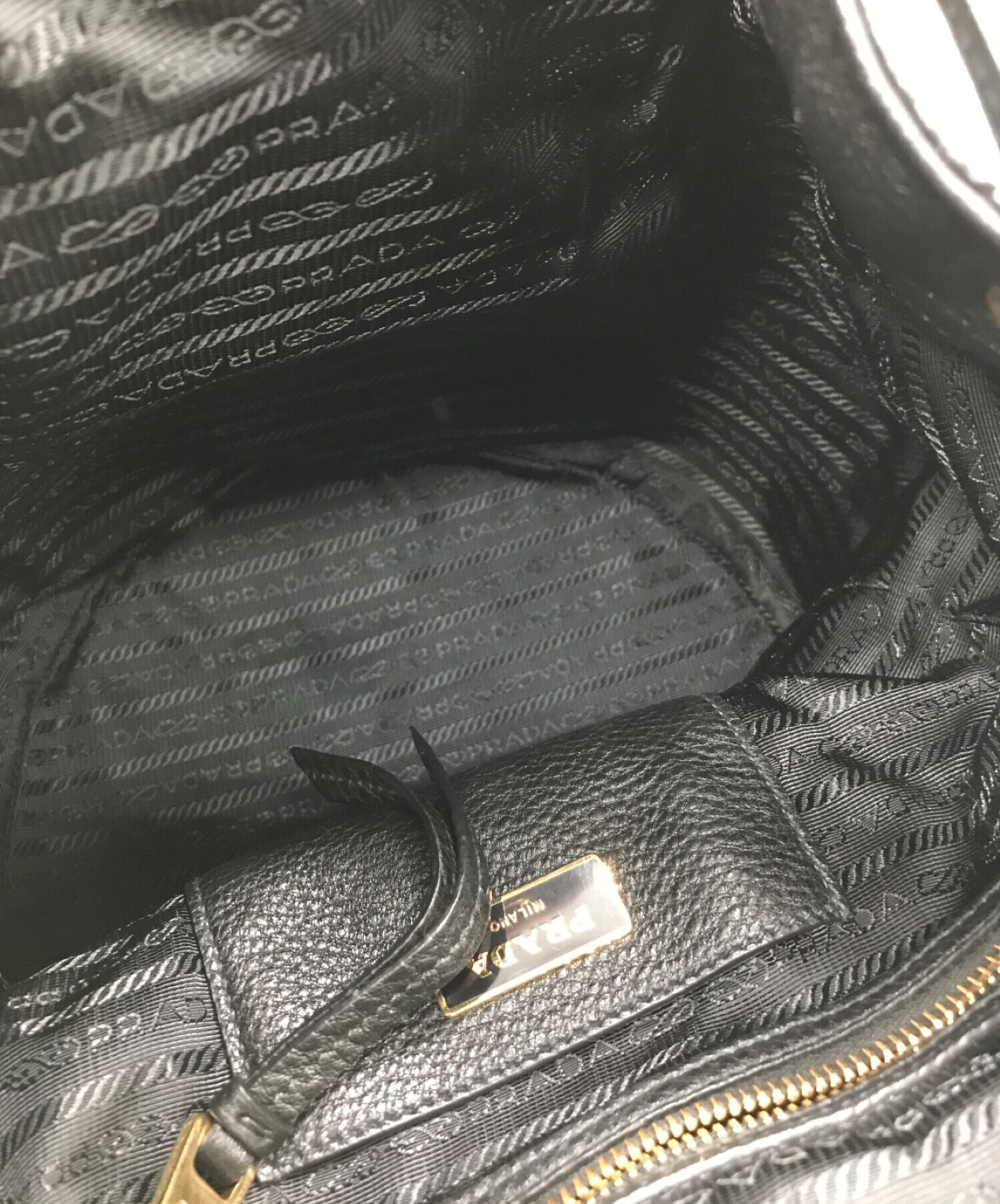 中古・古着通販】PRADA (プラダ) レザーリュック NERO(ブラック