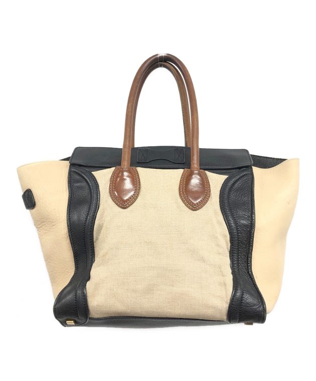 【中古・古着通販】CELINE (セリーヌ) ラゲージミニショッパートリコロール ベージュ×ブラウン×ブラック｜ブランド・古着通販  トレファク公式【TREFAC FASHION】スマホサイト