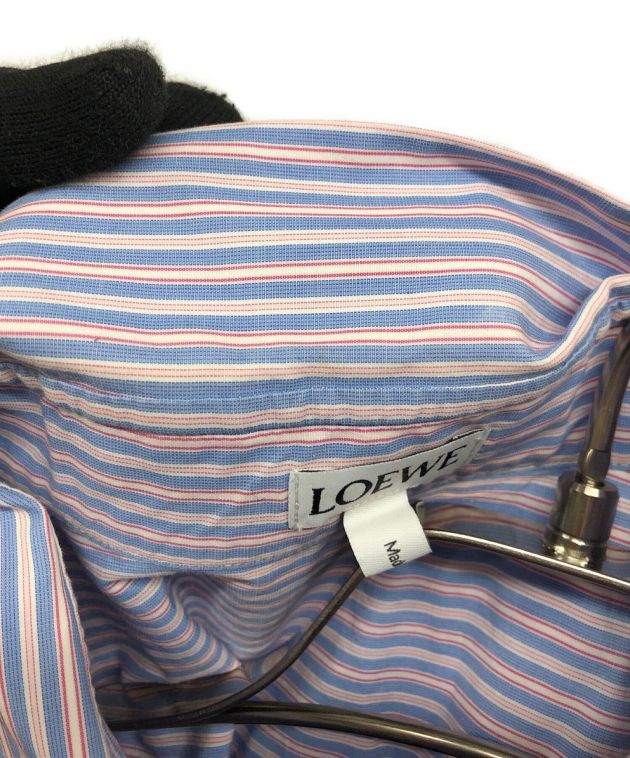 中古・古着通販】LOEWE (ロエベ) バンダナスリーブストライプシャツ 