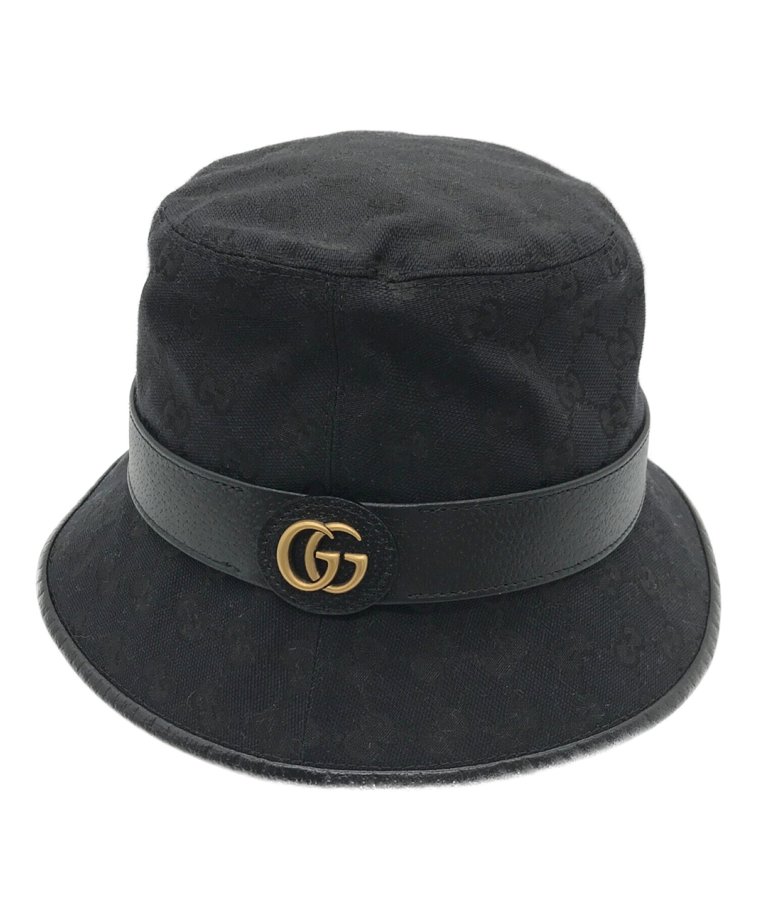 中古・古着通販】GUCCI (グッチ) GGキャンバスバケットハット ブラック