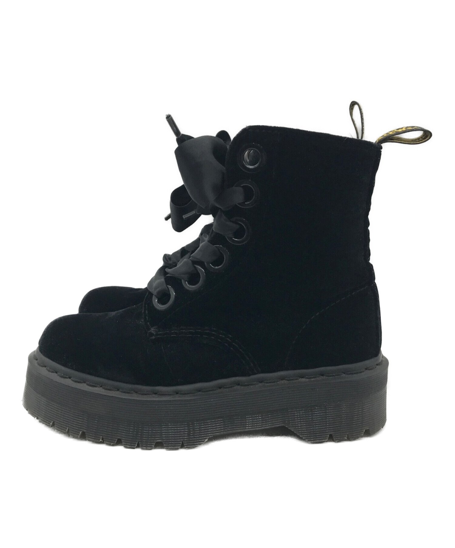 中古・古着通販】Dr.Martens (ドクターマーチン) mollyベロアブーツ ブラック サイズ:UK4｜ブランド・古着通販  トレファク公式【TREFAC FASHION】スマホサイト