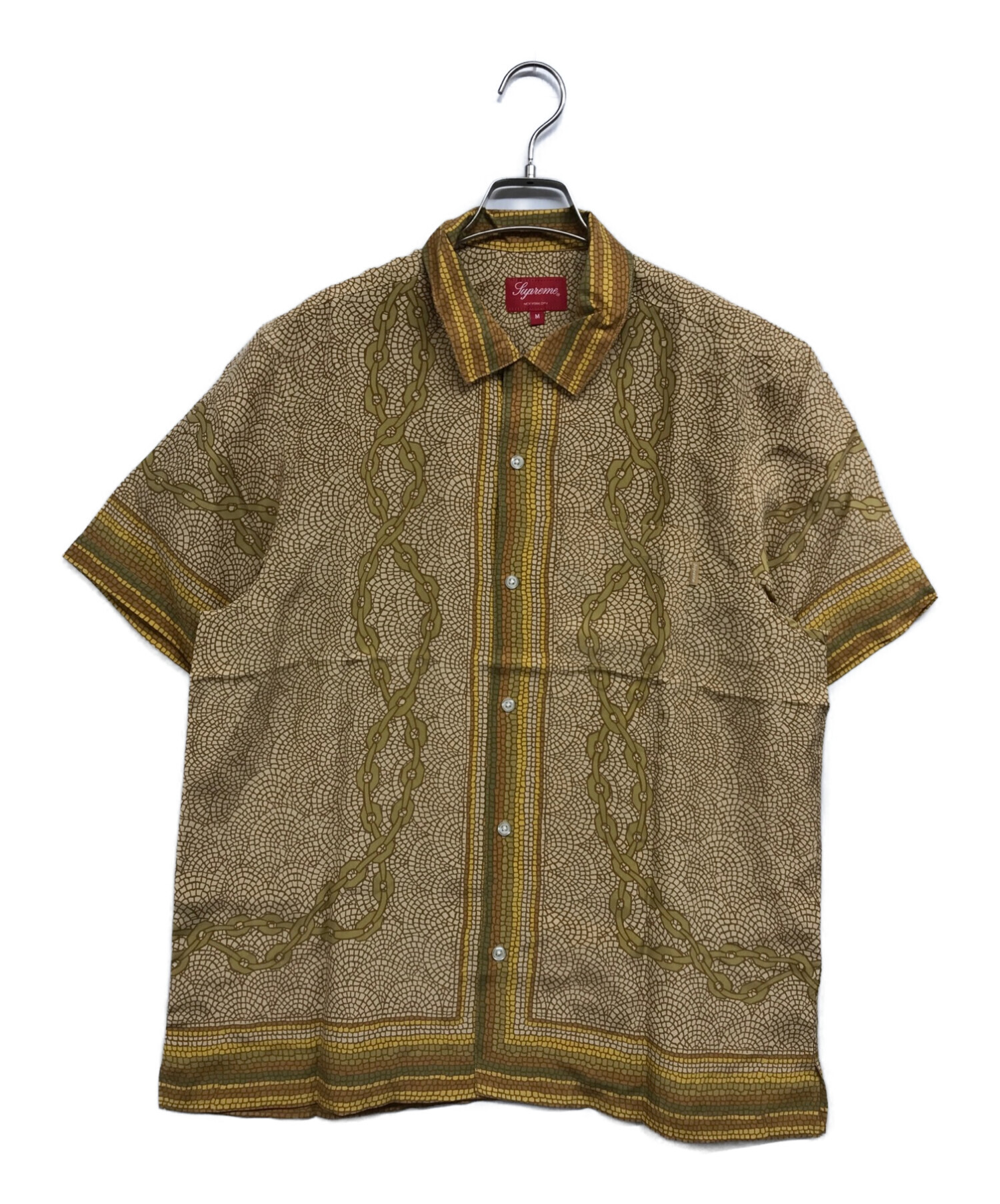 20SS /Supreme Mosaic Silk S/S Shirt tanファッション