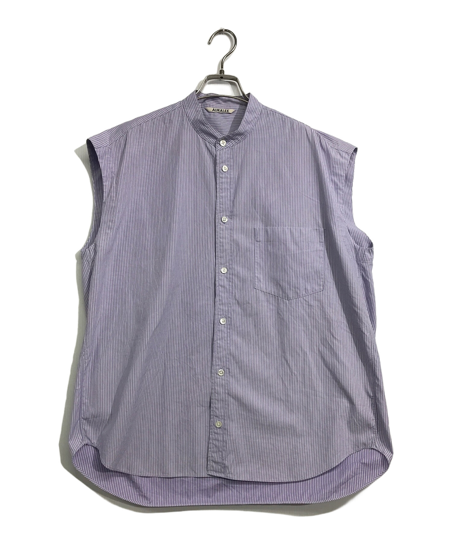 中古・古着通販】AURALEE (オーラリー) WASHED FINX TWILL STRIPE SLEEVELESS SHIRTS/ウォッシュド  フィンクス ツイル ストライプ スリーブレス シャツ パープル サイズ:1｜ブランド・古着通販 トレファク公式【TREFAC  FASHION】スマホサイト