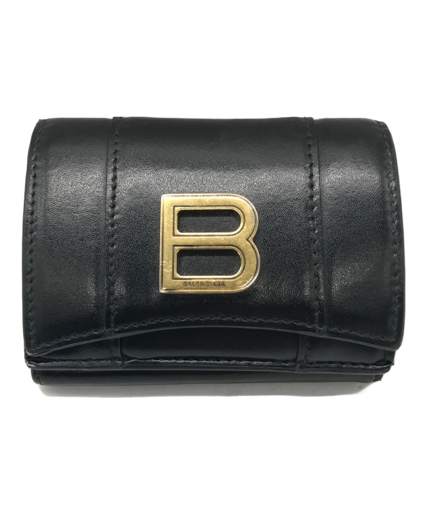 中古・古着通販】BALENCIAGA (バレンシアガ) HOURGLASS mini wallet ブラック｜ブランド・古着通販  トレファク公式【TREFAC FASHION】スマホサイト