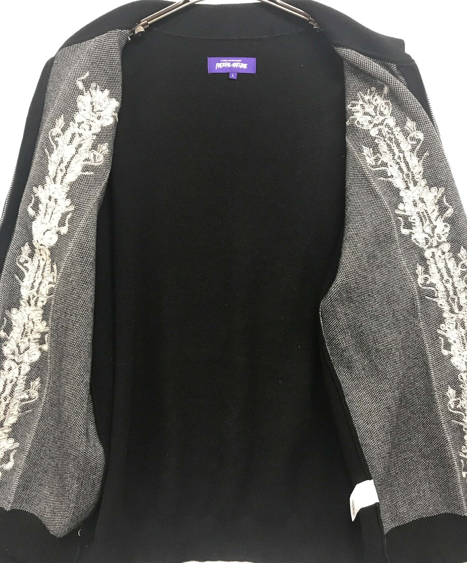 Fucking Awesome (ファッキンオーサム) Bullshirt Zip Cardigan/ブルシャツ　ジップ　カーディガン ブラック  サイズ:L