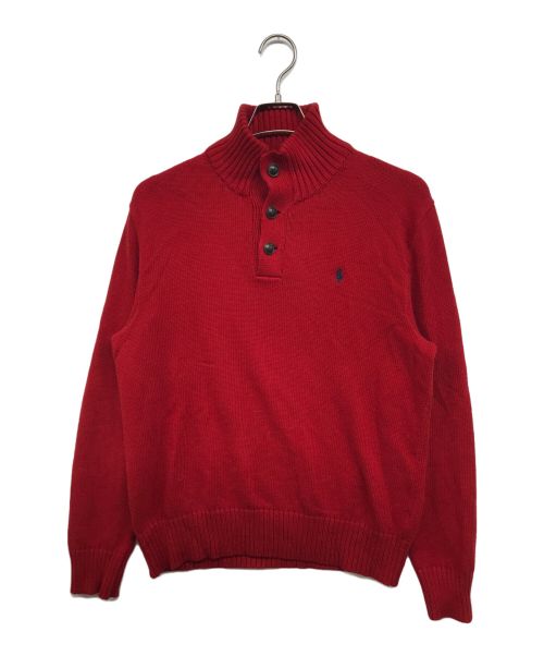 中古・古着通販】POLO RALPH LAUREN (ポロ・ラルフローレン) 刺繍ロゴショールカラーコットンニット レッド  サイズ:S｜ブランド・古着通販 トレファク公式【TREFAC FASHION】スマホサイト