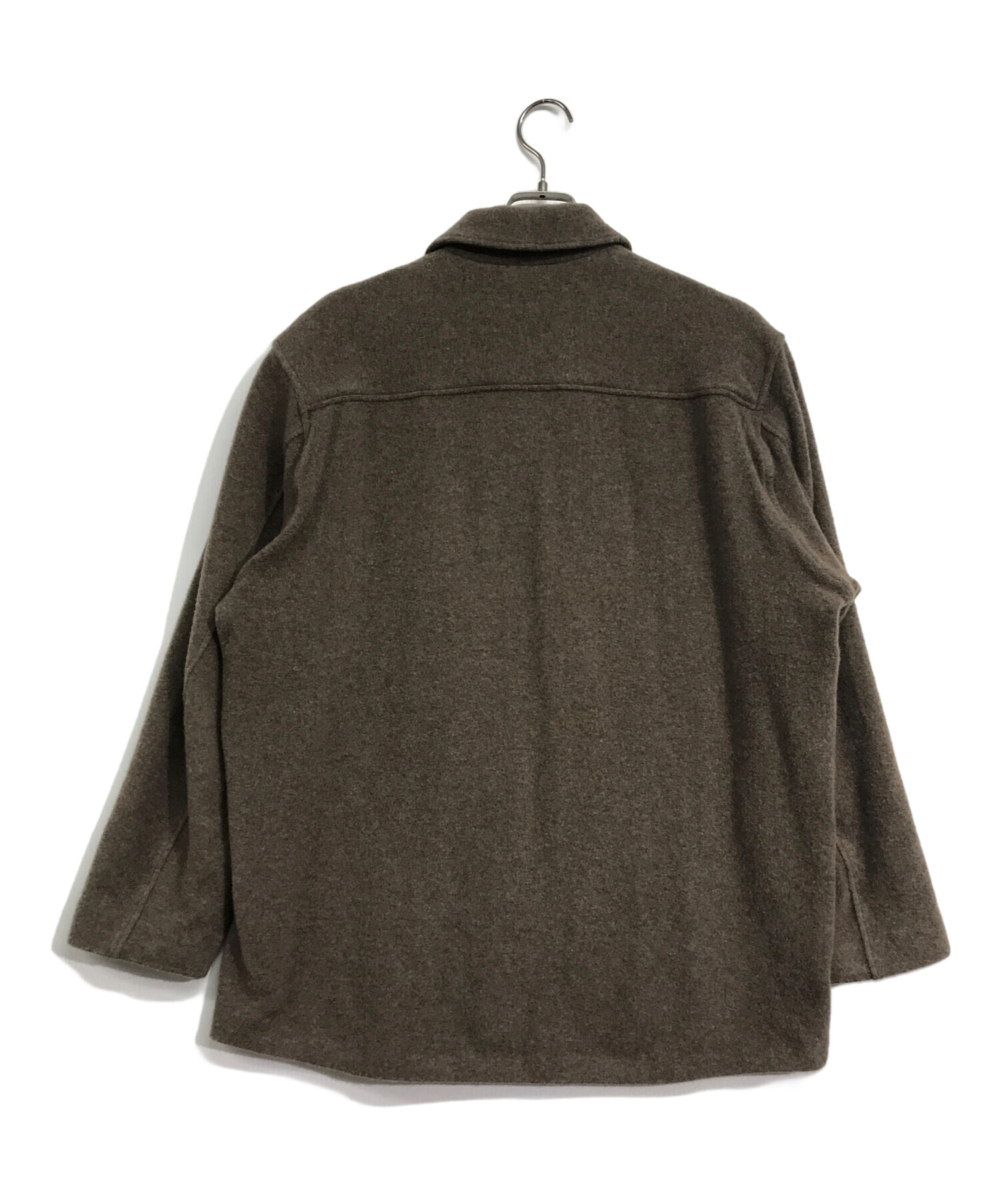 AURALEE (オーラリー) CASHMERE WOOL BRUSHED JERSEY BIG SHIRTS/カシミア　ウール　ブラッシュド　 ジャージ　ビッグ　シャツ ブラウン サイズ:4