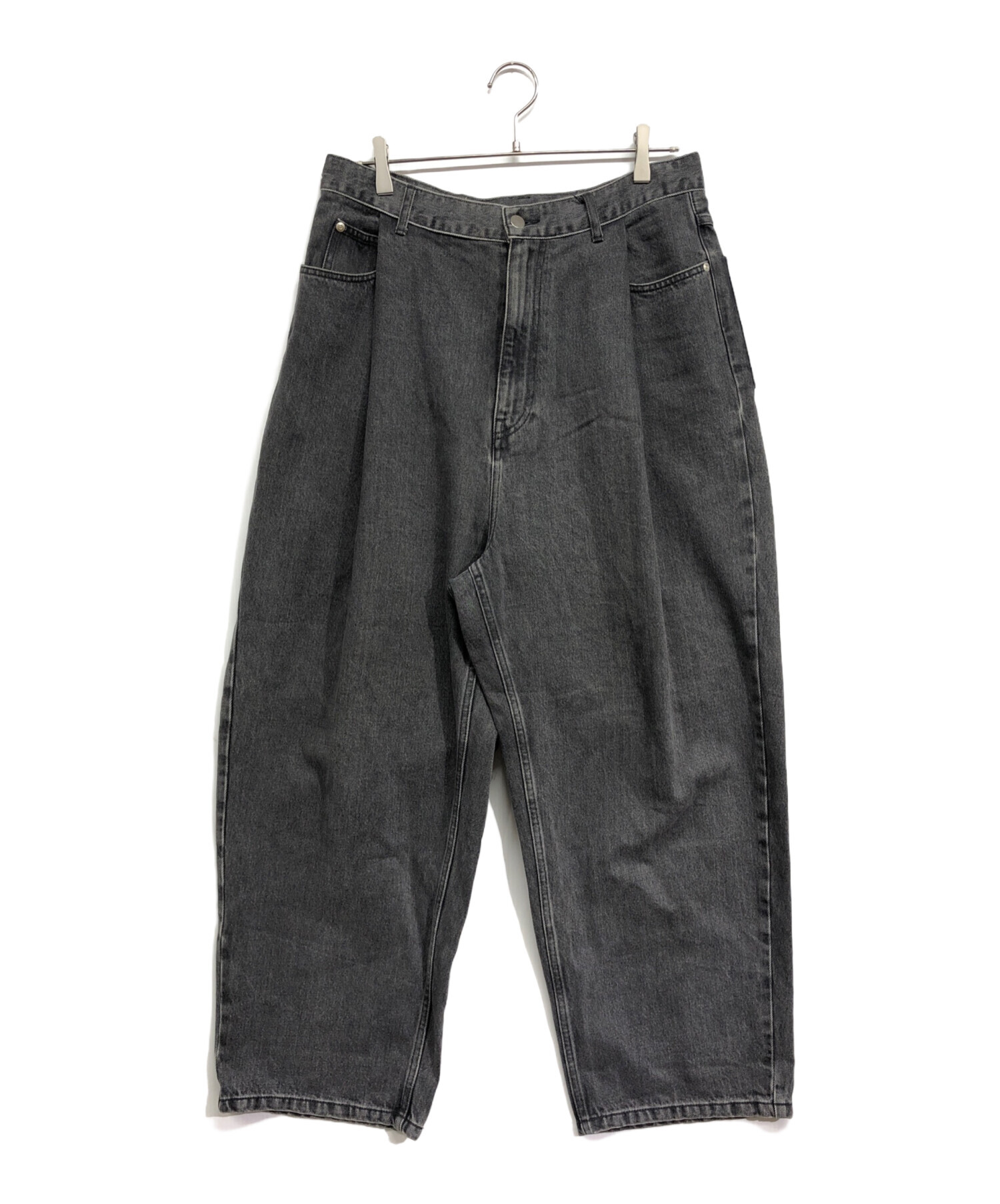 URU (ウル) COTTON DENIM TUCK PANTS ブラック サイズ:2