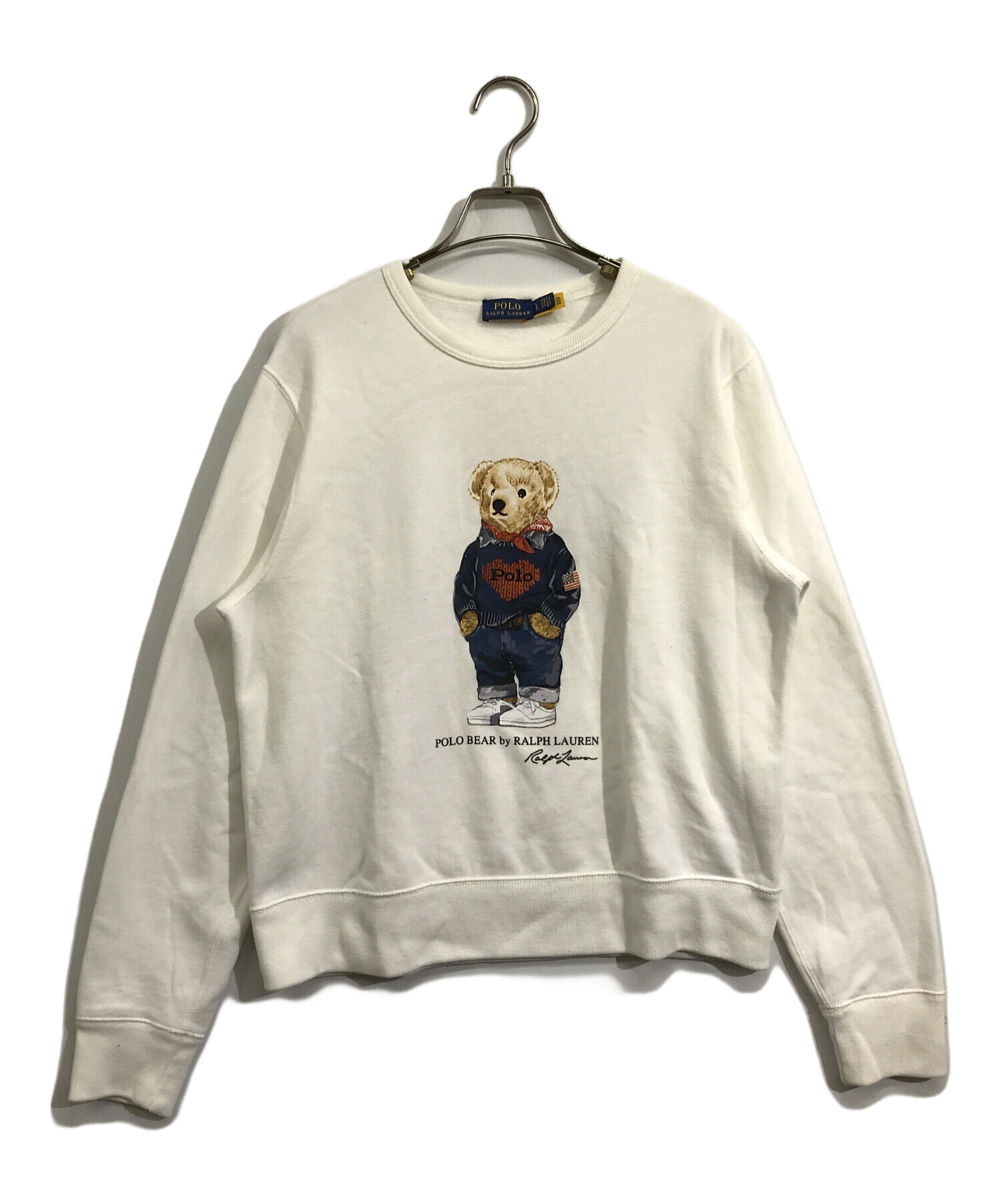 中古・古着通販】POLO RALPH LAUREN (ポロ・ラルフローレン) 裏起毛ポロベアクルーネックスウェット ホワイト サイズ:L｜ブランド・古着通販  トレファク公式【TREFAC FASHION】スマホサイト