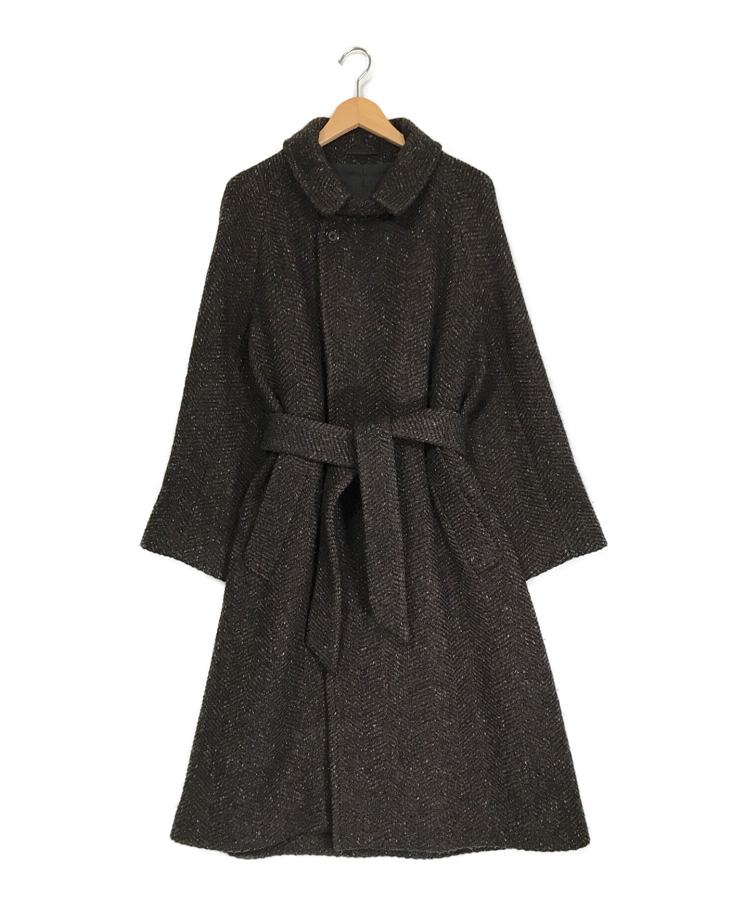 Phlannel (フランネル) Mix Wool Tweed Wrap Coat ブラウン サイズ:S