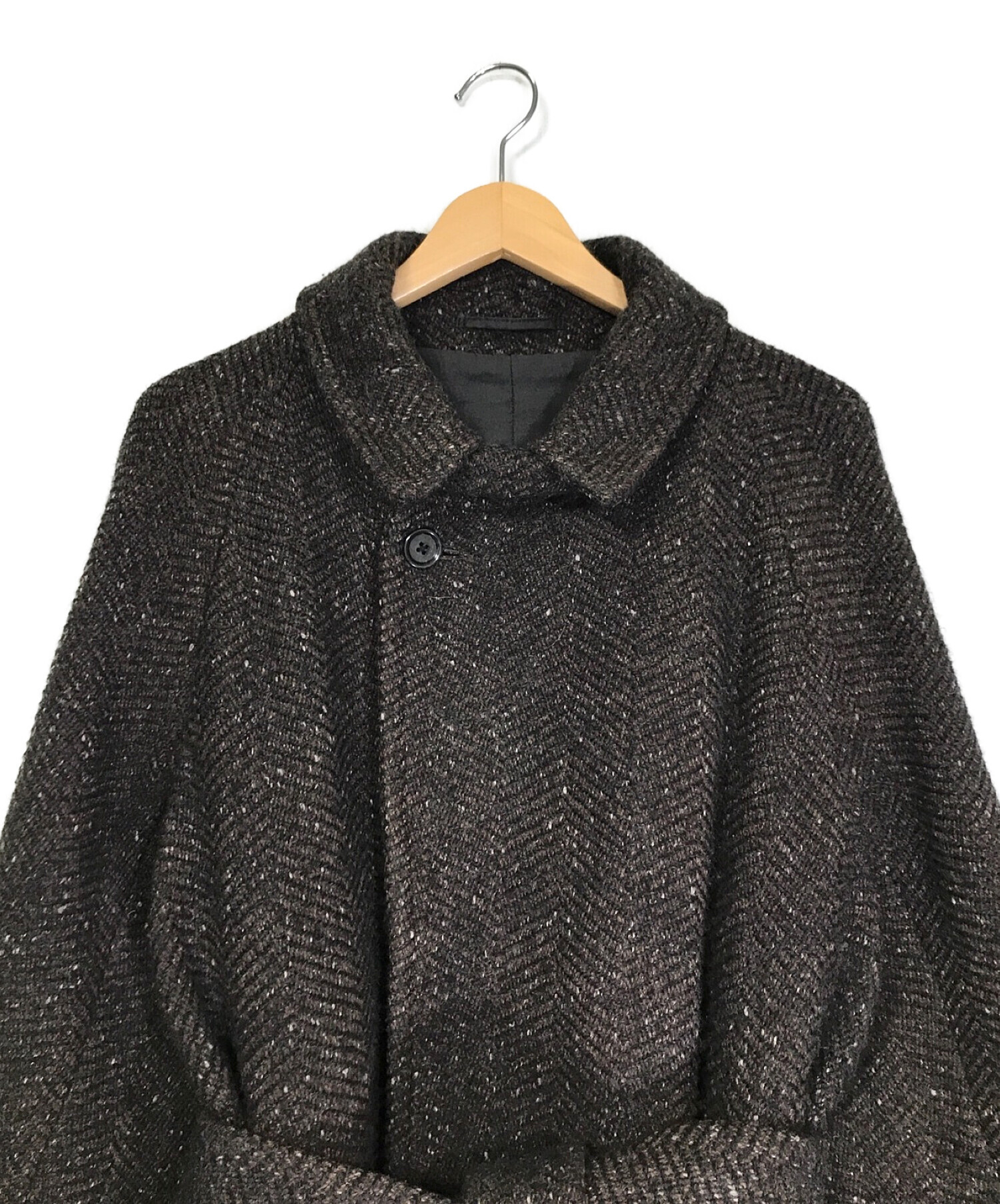 Phlannel (フランネル) Mix Wool Tweed Wrap Coat ブラウン サイズ:S