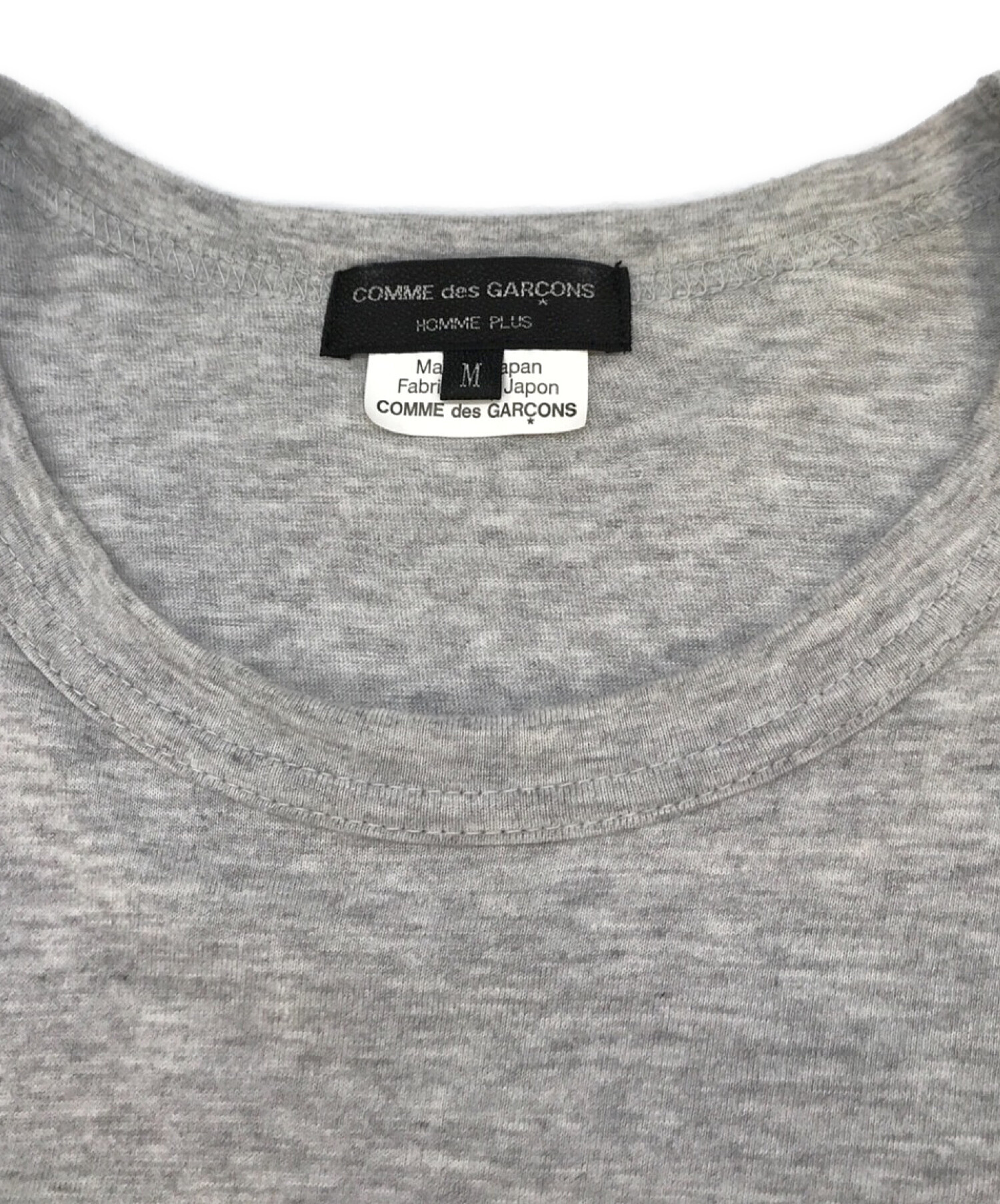 COMME des GARCONS HOMME PLUS (コムデギャルソンオムプリュス) 切替デザインTシャツ グレー サイズ:M