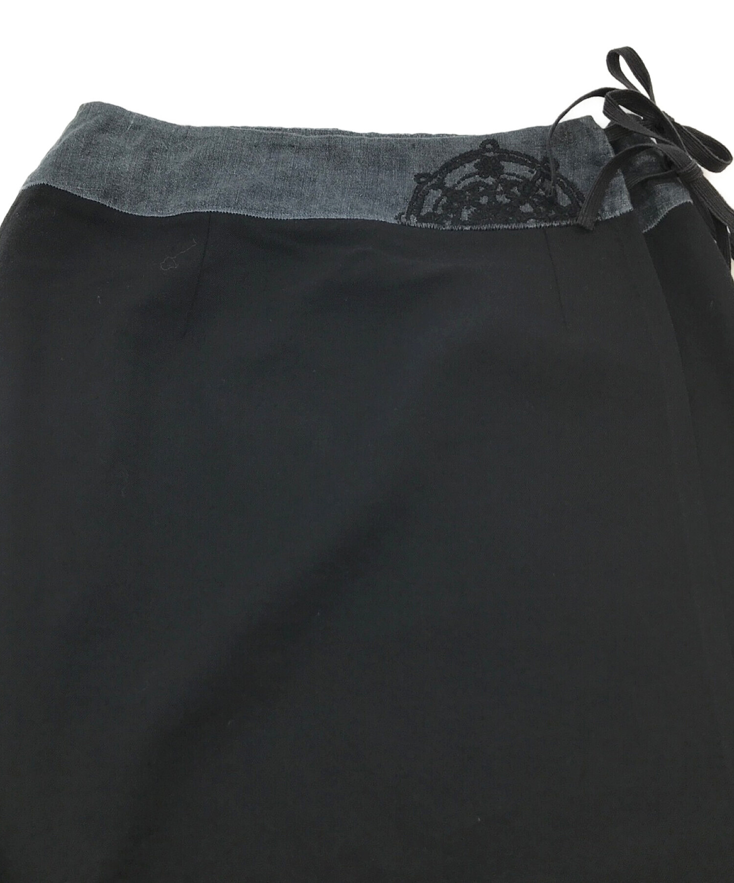 DRIES VAN NOTEN (ドリスヴァンノッテン) ウールラップスカート ブラック サイズ:36