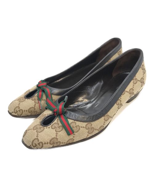 【中古・古着通販】GUCCI (グッチ) GG Canvas Leather Flat Shoes