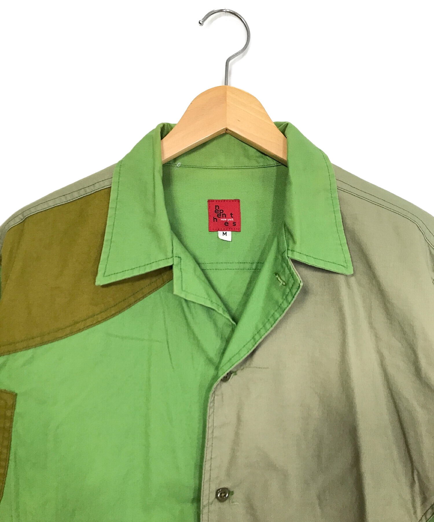 NEPENTHES (ネペンテス) クレイジーパターンシャツジャケット グリーン サイズ:M