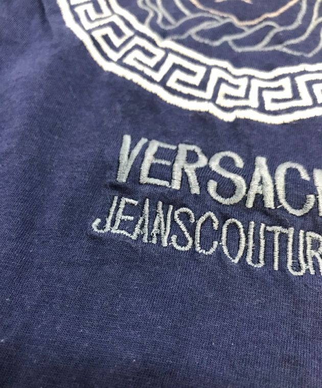 VERSACE JEANS COUTURE (ヴェルサーチ ジーンズクチュール) メデゥーサロゴプリントTシャツ ブルー サイズ:実寸参照