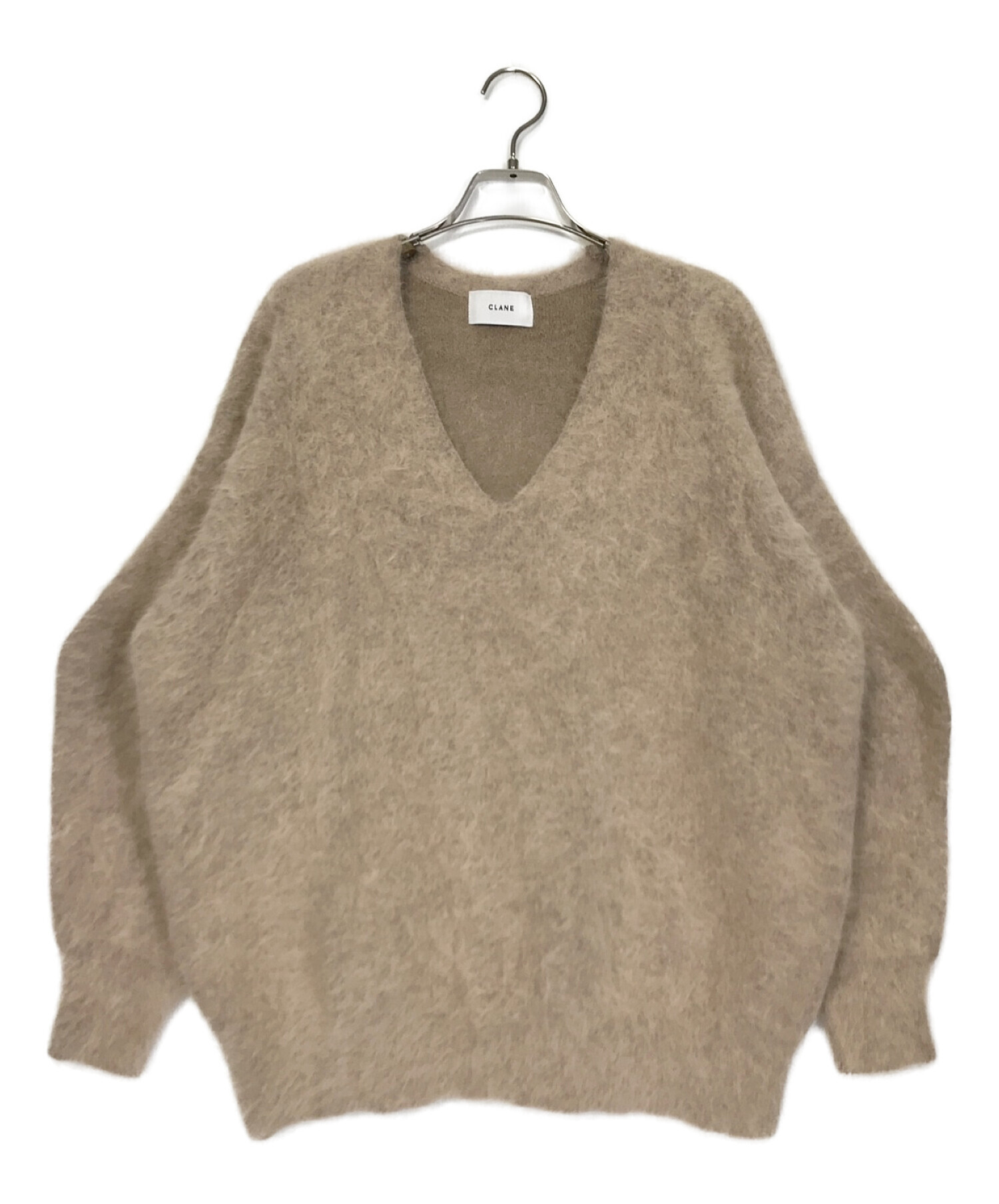 中古・古着通販】CLANE (クラネ) V NECK ANGOLA KNIT TOPS ベージュ