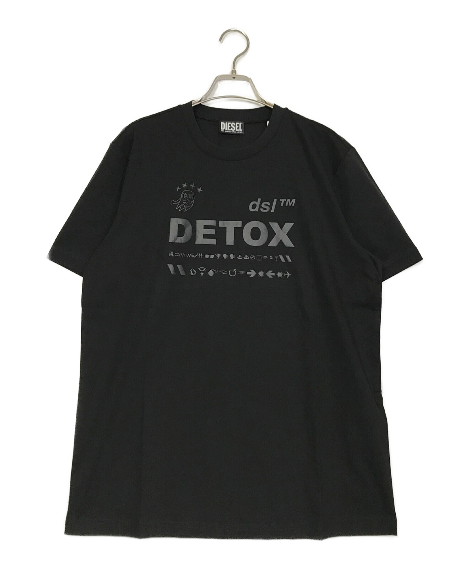 DIESEL (ディーゼル) Detox プリントTシャツ ブラック サイズ:S 未使用品