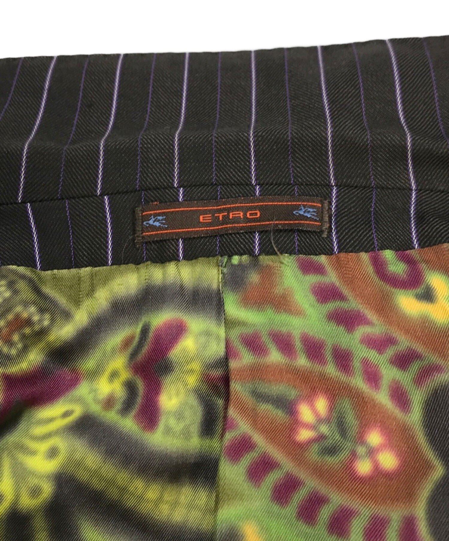 ETRO エトロ スーツ ストライプセットアップ ブラック 46-