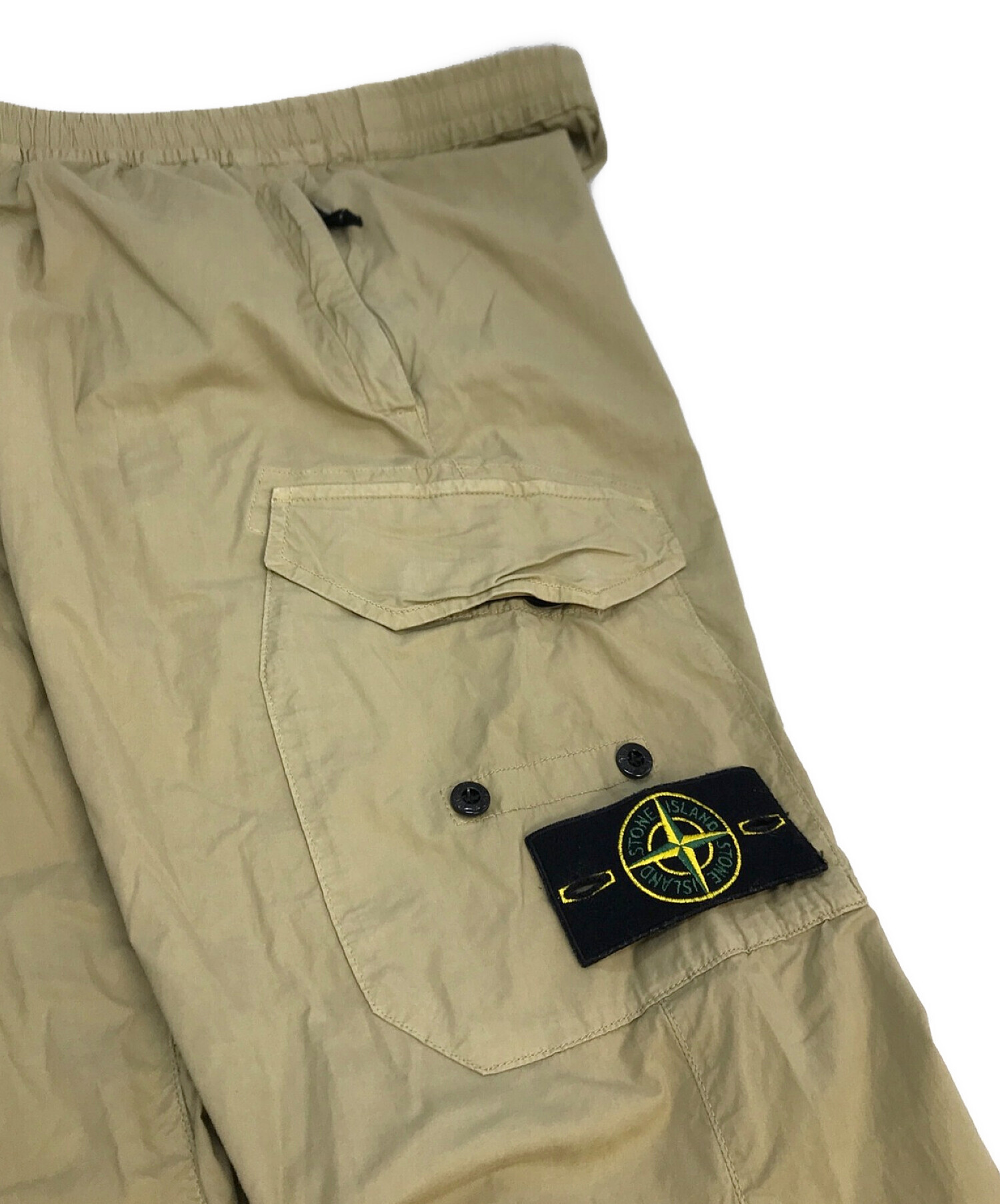 STONE ISLAND (ストーンアイランド) コットンポプリンストレッチシャーリングテーパードカーゴパンツ ベージュ サイズ:32