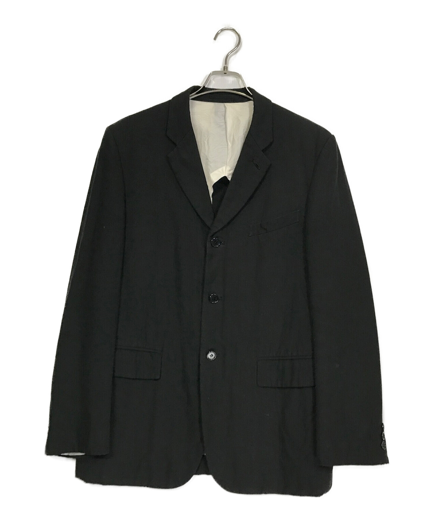 COMME des GARCONS HOMME PLUS (コムデギャルソンオムプリュス) メッシュライニング 3Bテーラードジャケット ブラック  サイズ:M