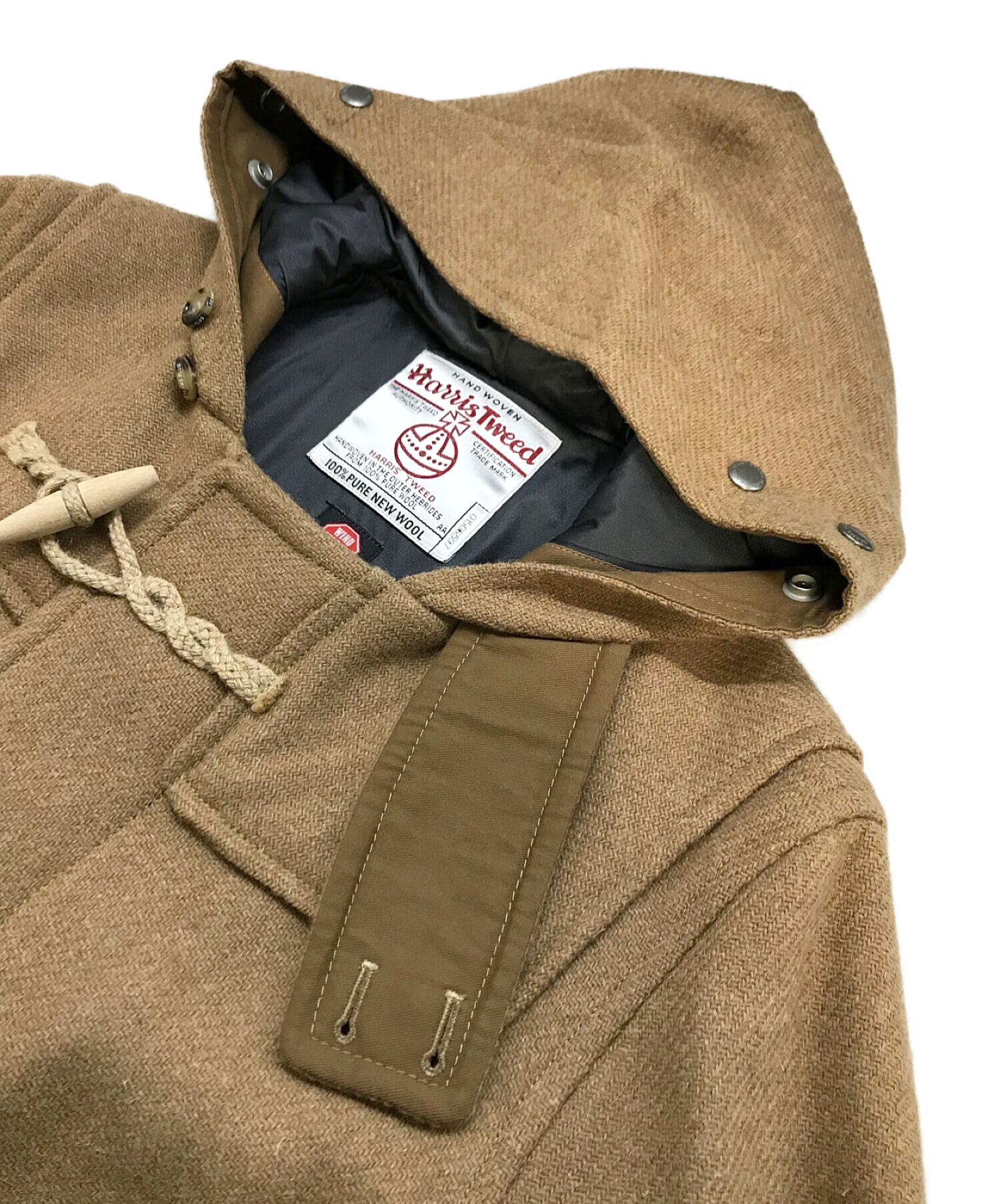 BEAMS PLUS×Harris Tweed (ビームスプラス×ハリスツイード) WINDSTOPPER ダッフルコート ベージュ サイズ:L