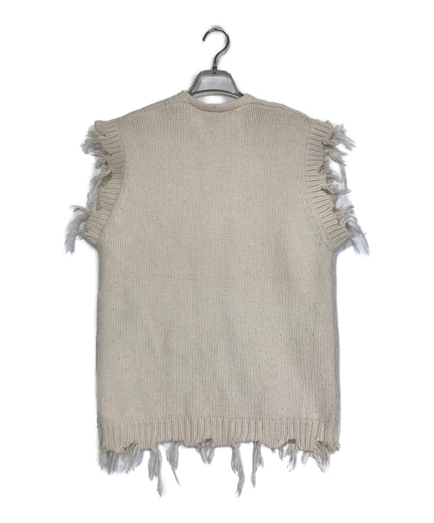 PERVERZE (パーバーズ) Crash Boxy Knit Vest アイボリー サイズ:F