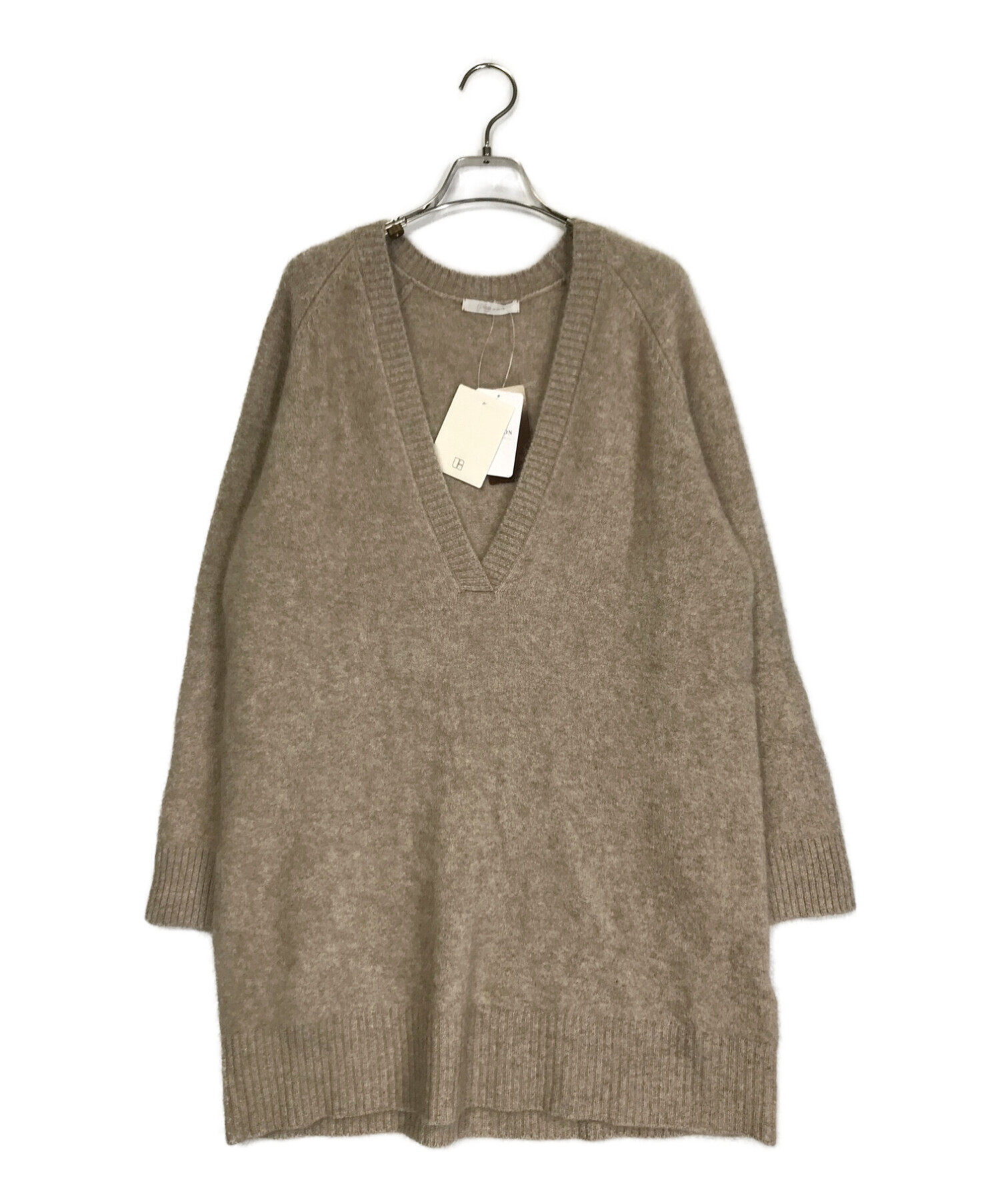 plage Cashmere Mix Fur 深Vプルオーバー-