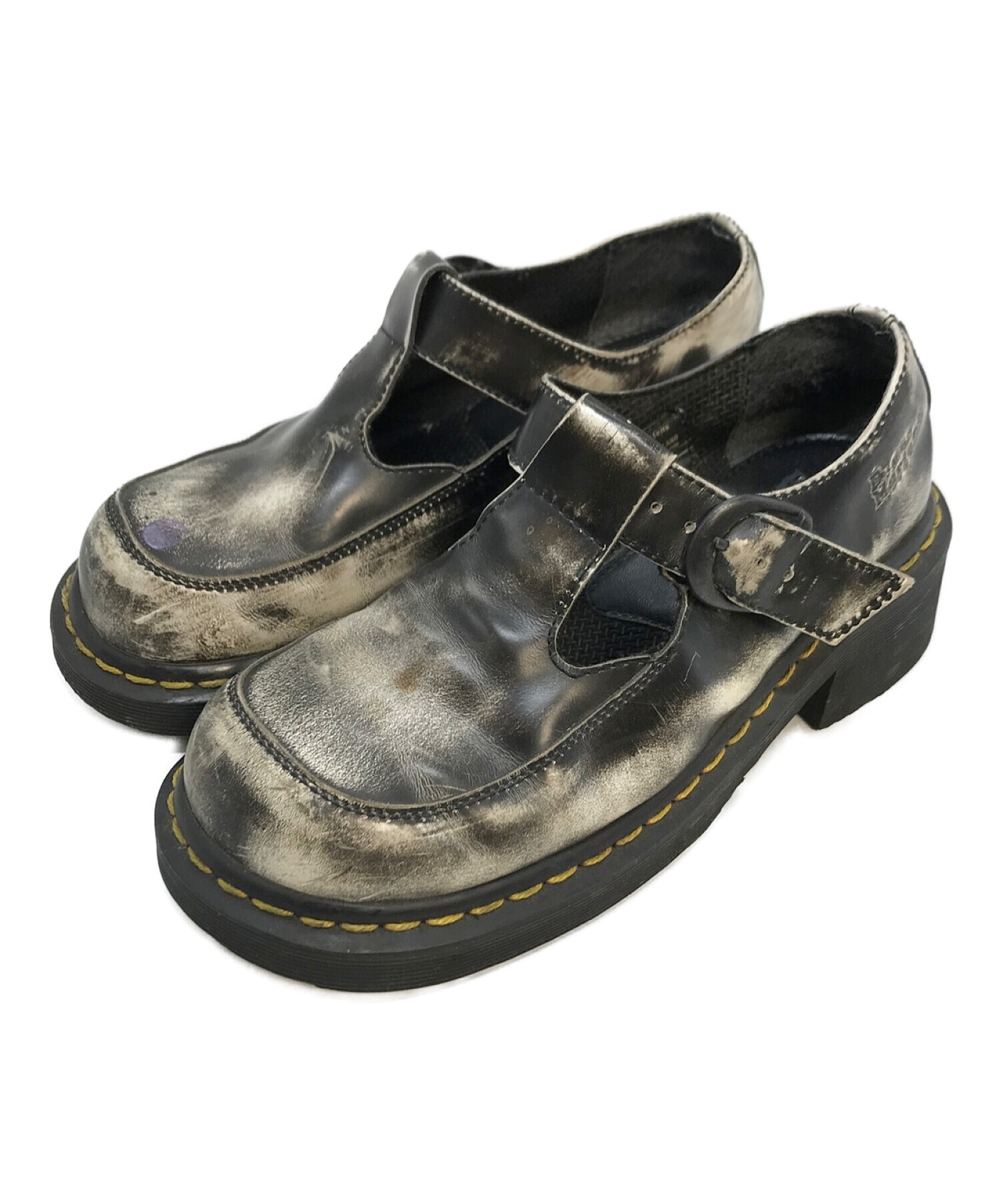 Dr.Martens (ドクターマーチン) Tストラップレザーシューズ ブラック サイズ:UK4 (23cm)