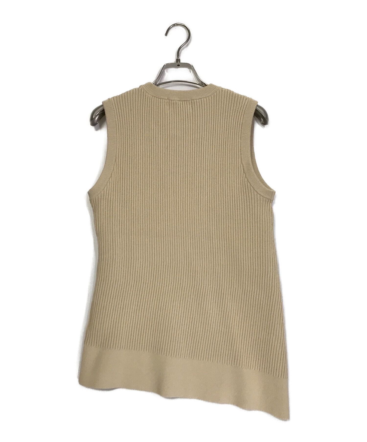 CLANE SLANT CUT NO SLEEVE KNIT TOPS - ニット/セーター