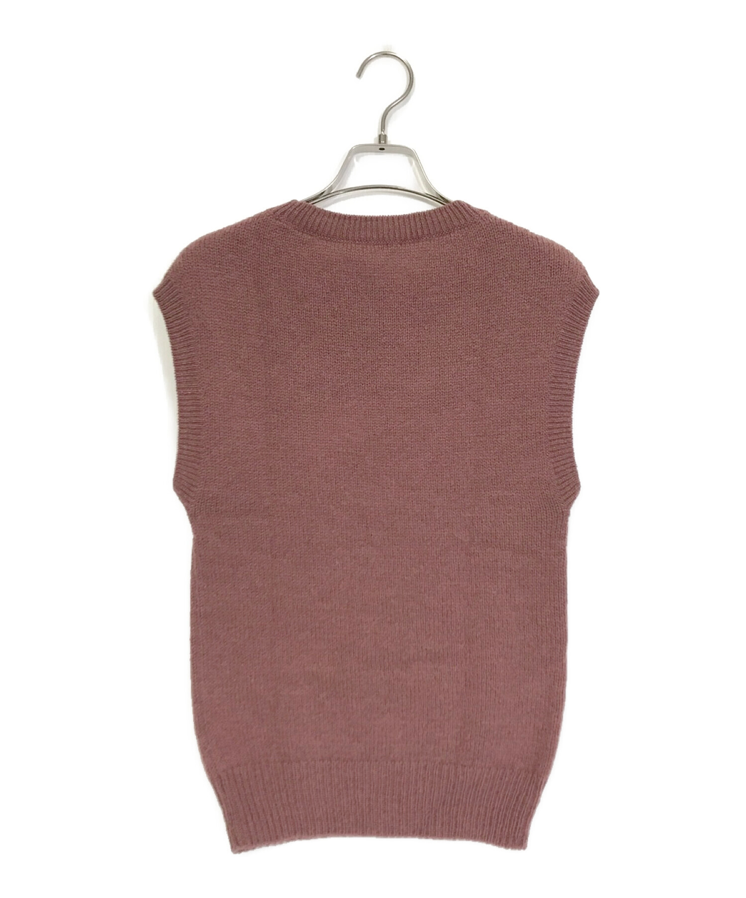 AURALEE (オーラリー) PURE SHETLAND WOOL KNIT VEST ピンク