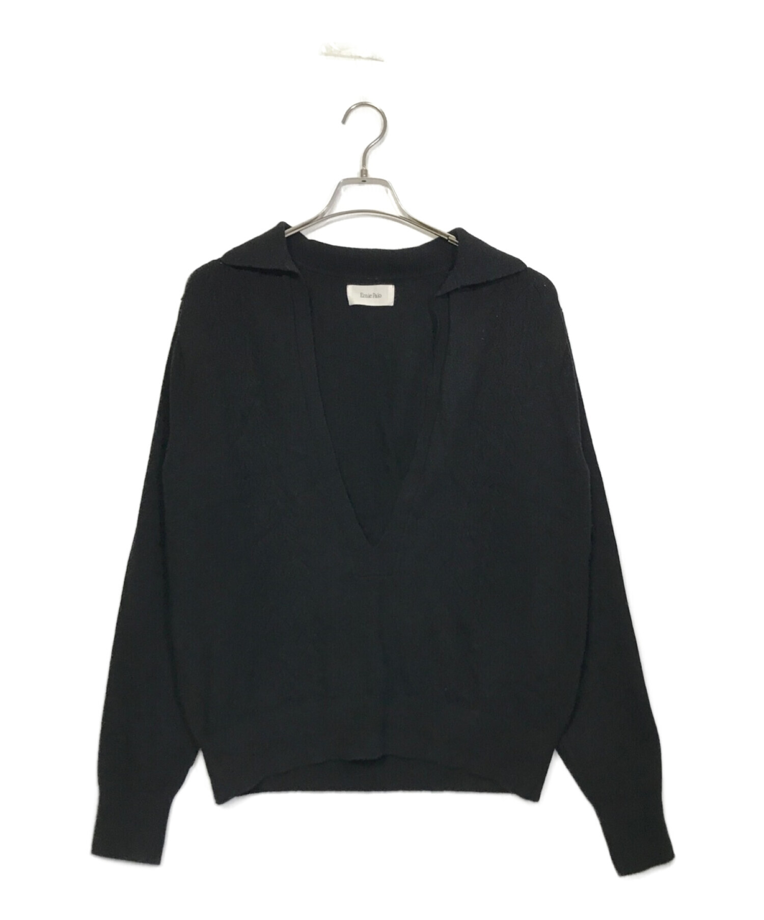 Ernie Palo (アーニーパロ) V neck L/S Knit ブラック サイズ:46