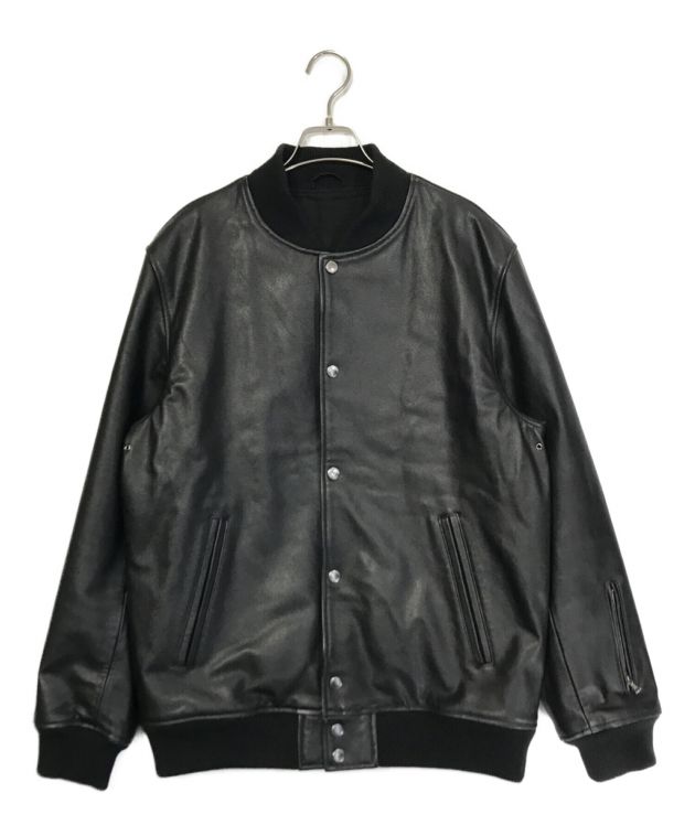 中古・古着通販】SOPHNET. (ソフネット) LEATHER VARSITY JACKET ブラック サイズ:XL｜ブランド・古着通販  トレファク公式【TREFAC FASHION】スマホサイト