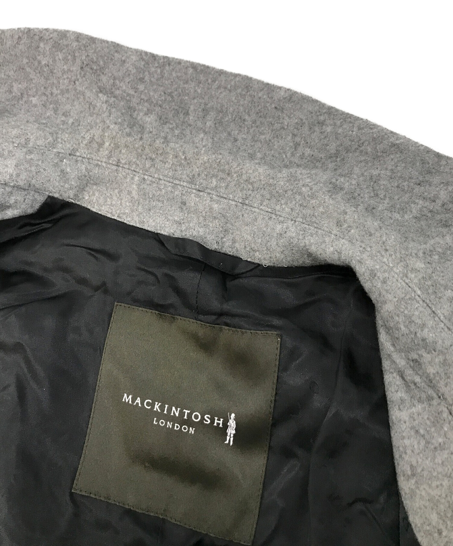 MACKINTOSH LONDON (マッキントッシュ ロンドン) ベルト付ウールメルトンロングコート ライトグレー サイズ:40