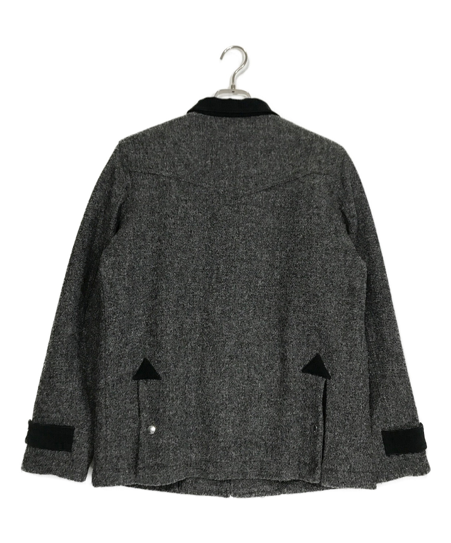 Rhythm of Life UNITED ARROWS × HARRIS TWEED (リズムオブライフ ユナイテッドアローズ × ハリスツイード)  コーデュロイカラー ウールシャツジャケット グレー サイズ:M